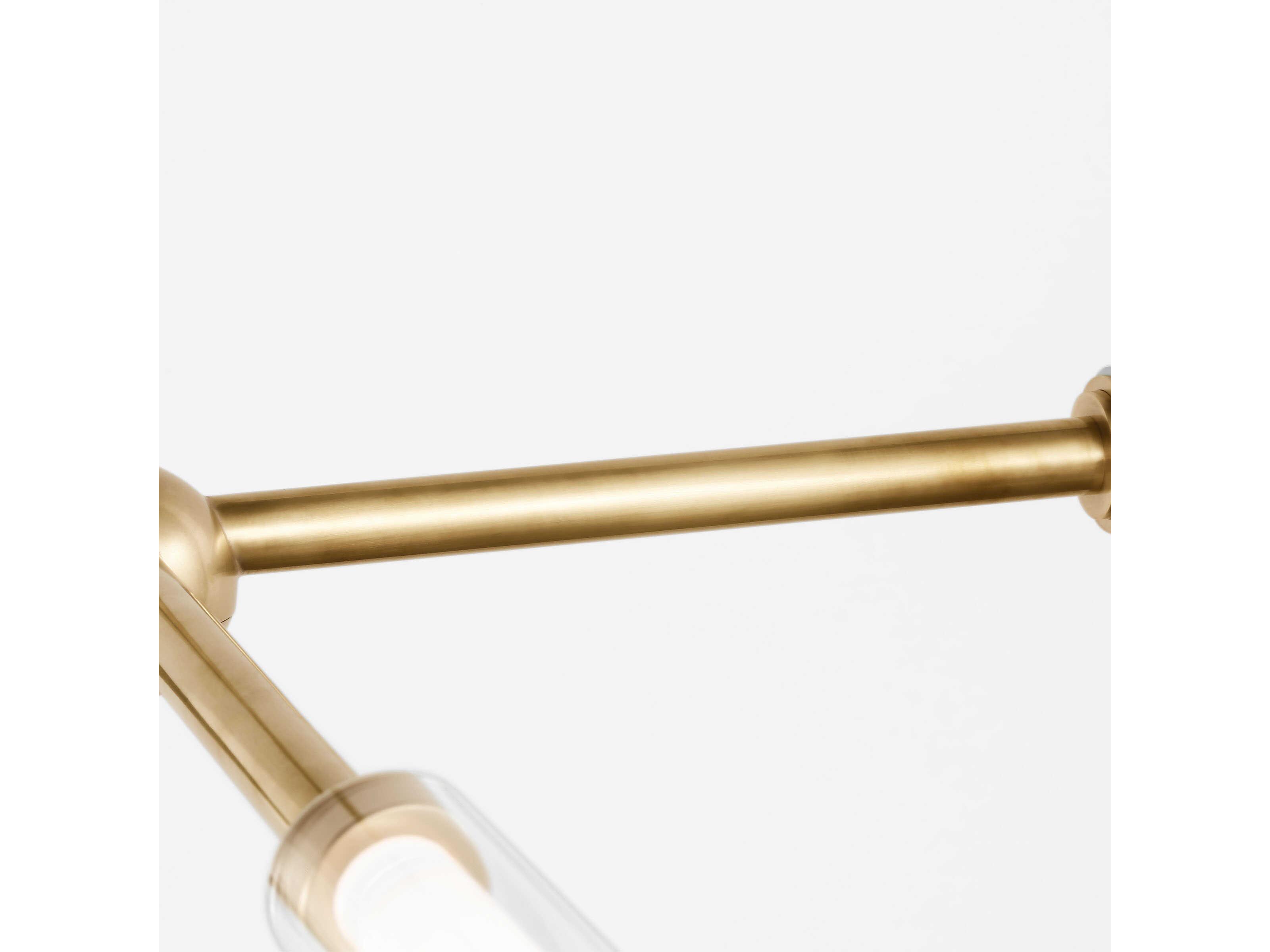 Visual Comfort Modern Poza 4-Light Brass Linear Chandelier