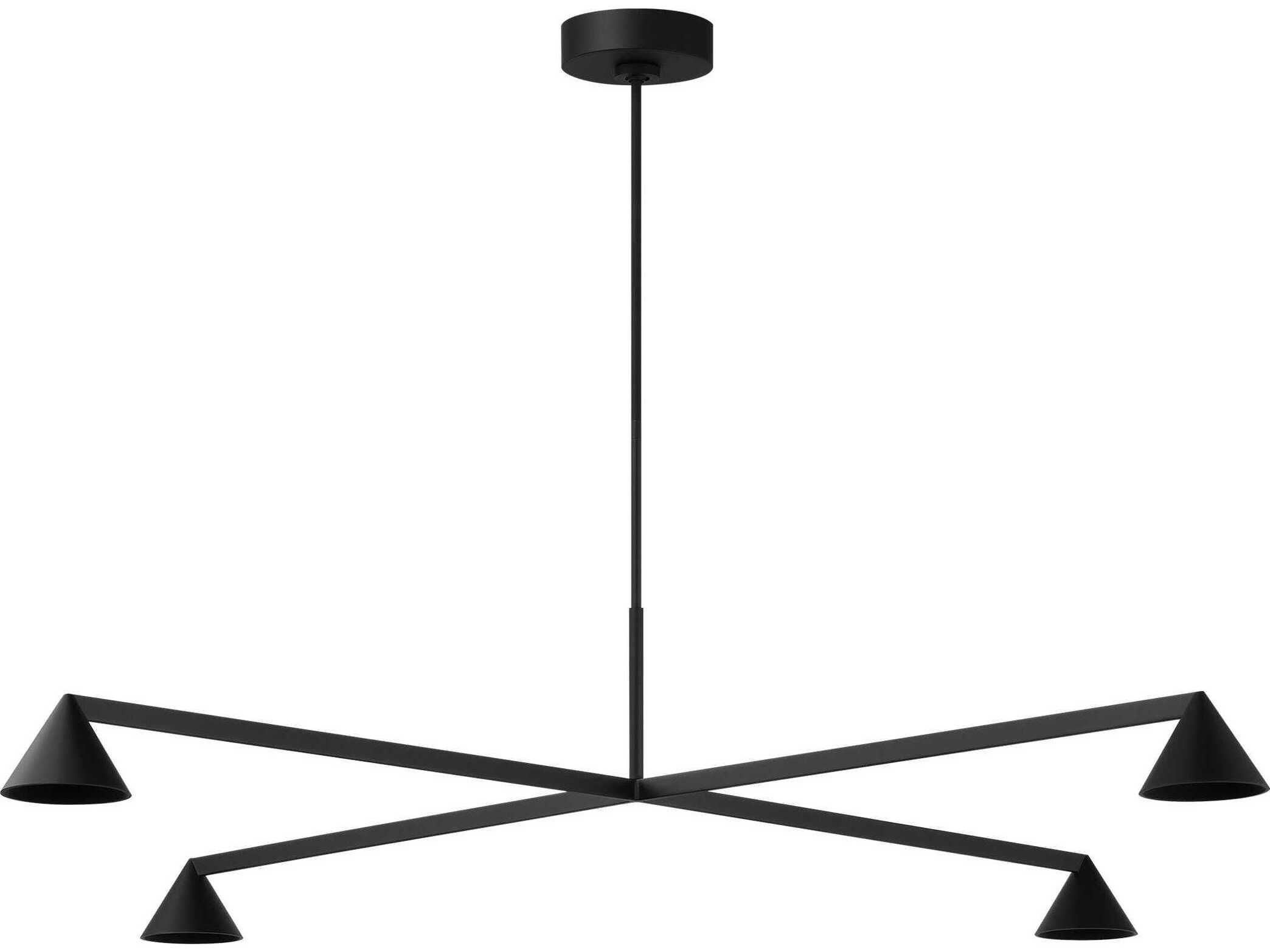 Visual Comfort Modern Midrand 4-Light Nightshade Black Geometric Chandelier