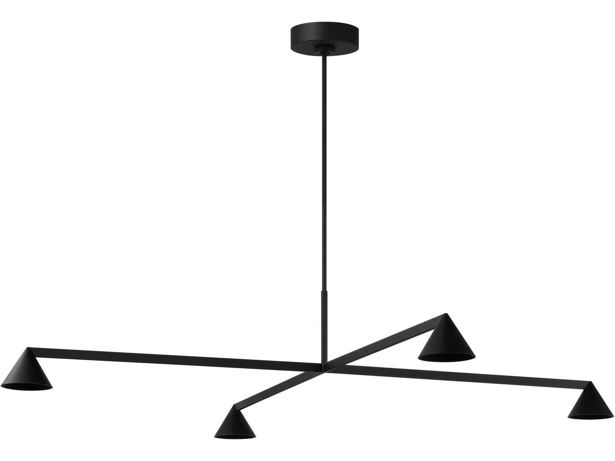 Visual Comfort Modern Midrand 4-Light Nightshade Black Geometric Chandelier