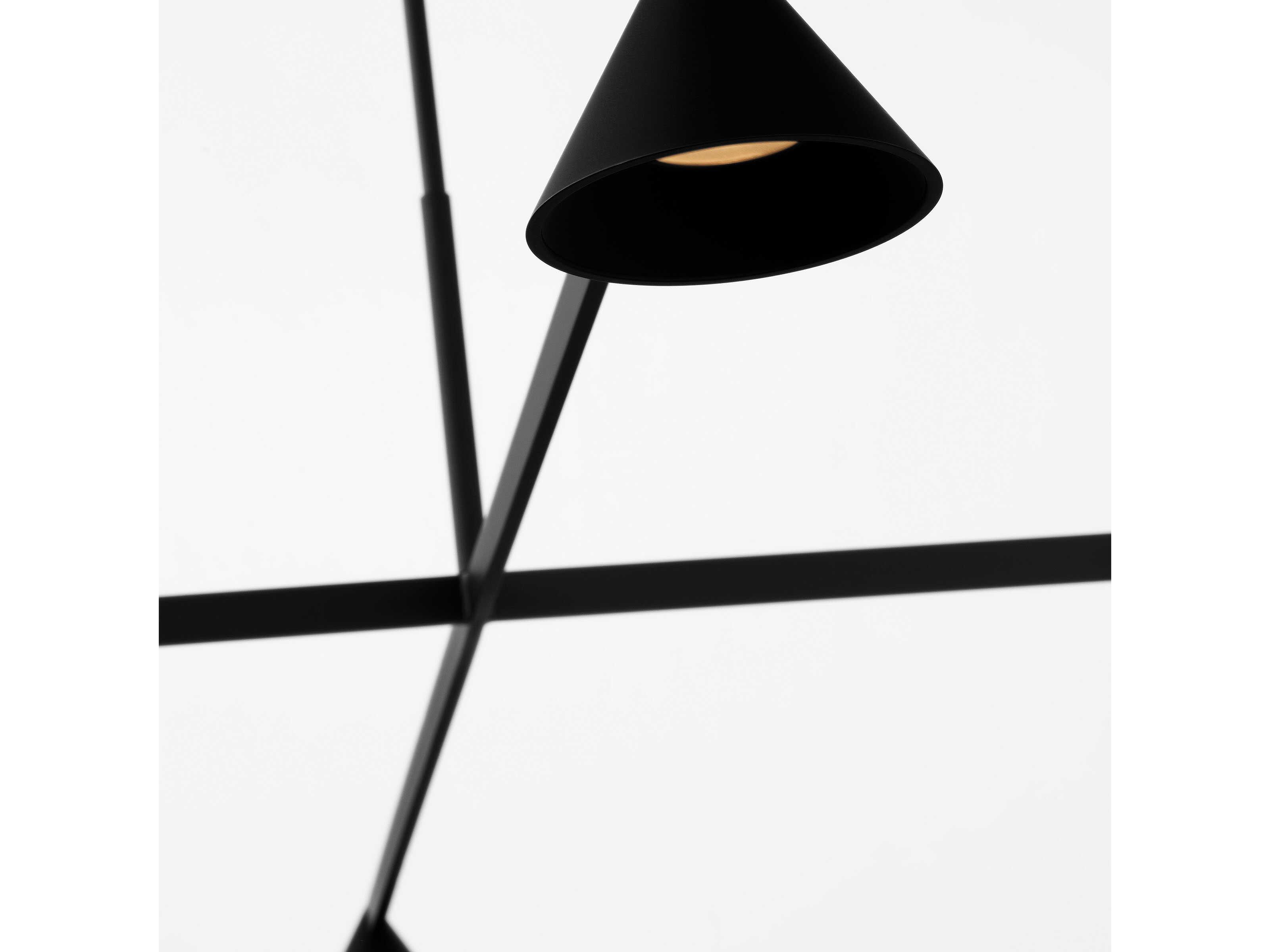 Visual Comfort Modern Midrand 4-Light Nightshade Black Geometric Chandelier