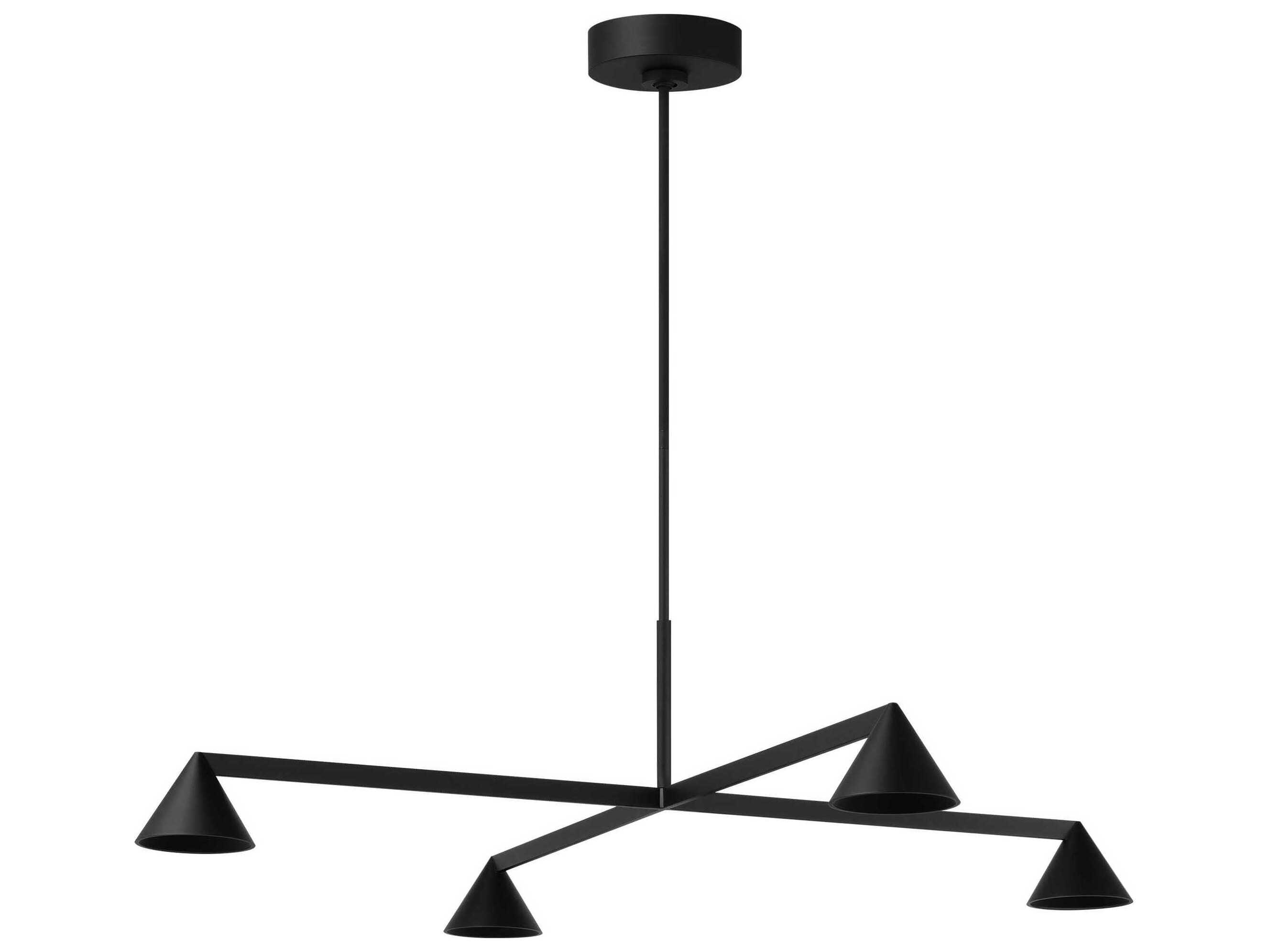 Visual Comfort Modern Midrand 4-Light Nightshade Black Geometric Chandelier