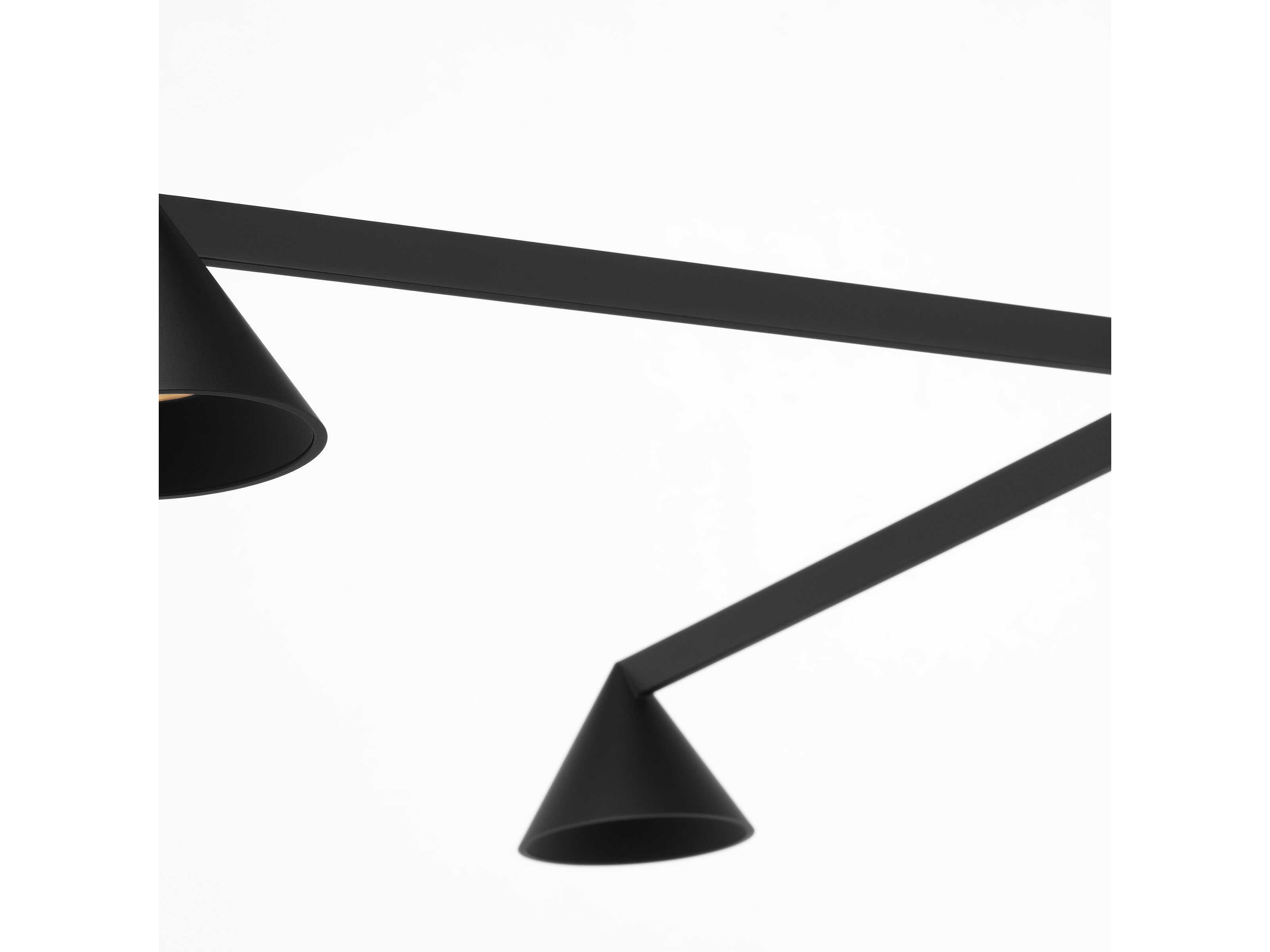 Visual Comfort Modern Midrand 4-Light Nightshade Black Geometric Chandelier