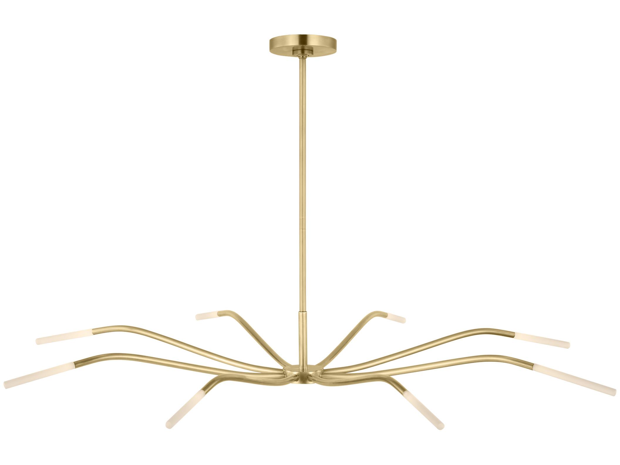 Visual Comfort Modern Lajos 8-Light Brass Linear Chandelier