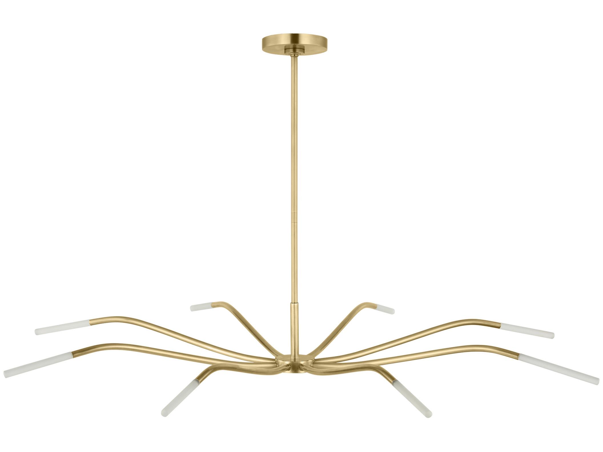 Visual Comfort Modern Lajos 8-Light Brass Linear Chandelier