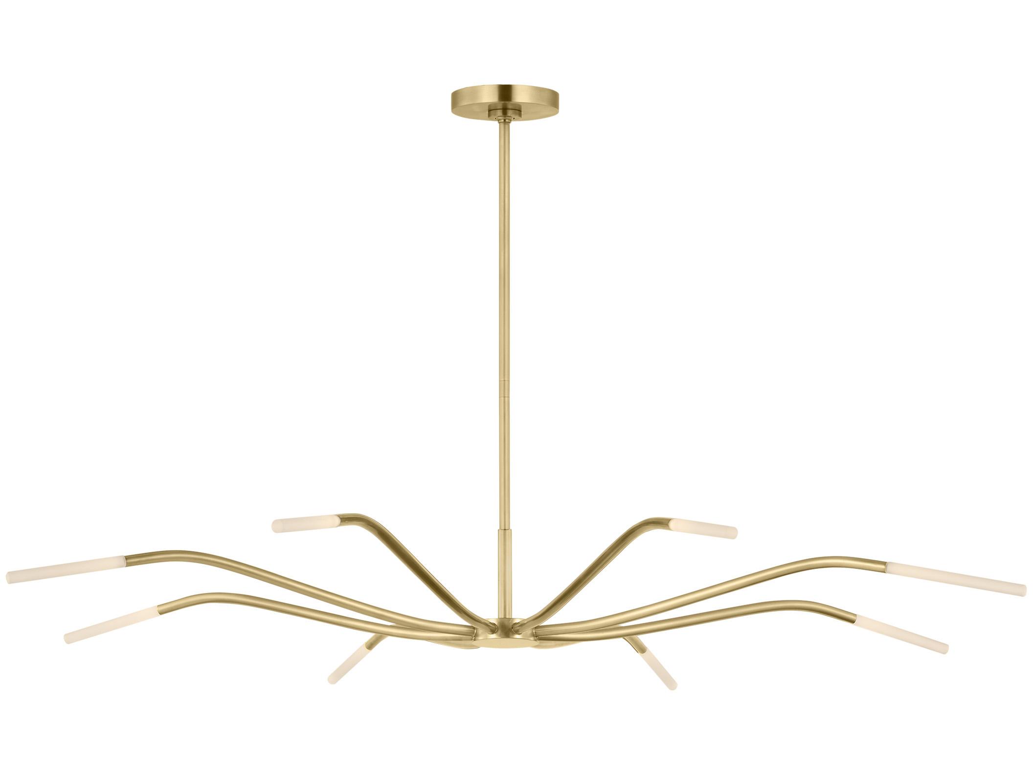 Visual Comfort Modern Lajos 8-Light Brass Linear Chandelier