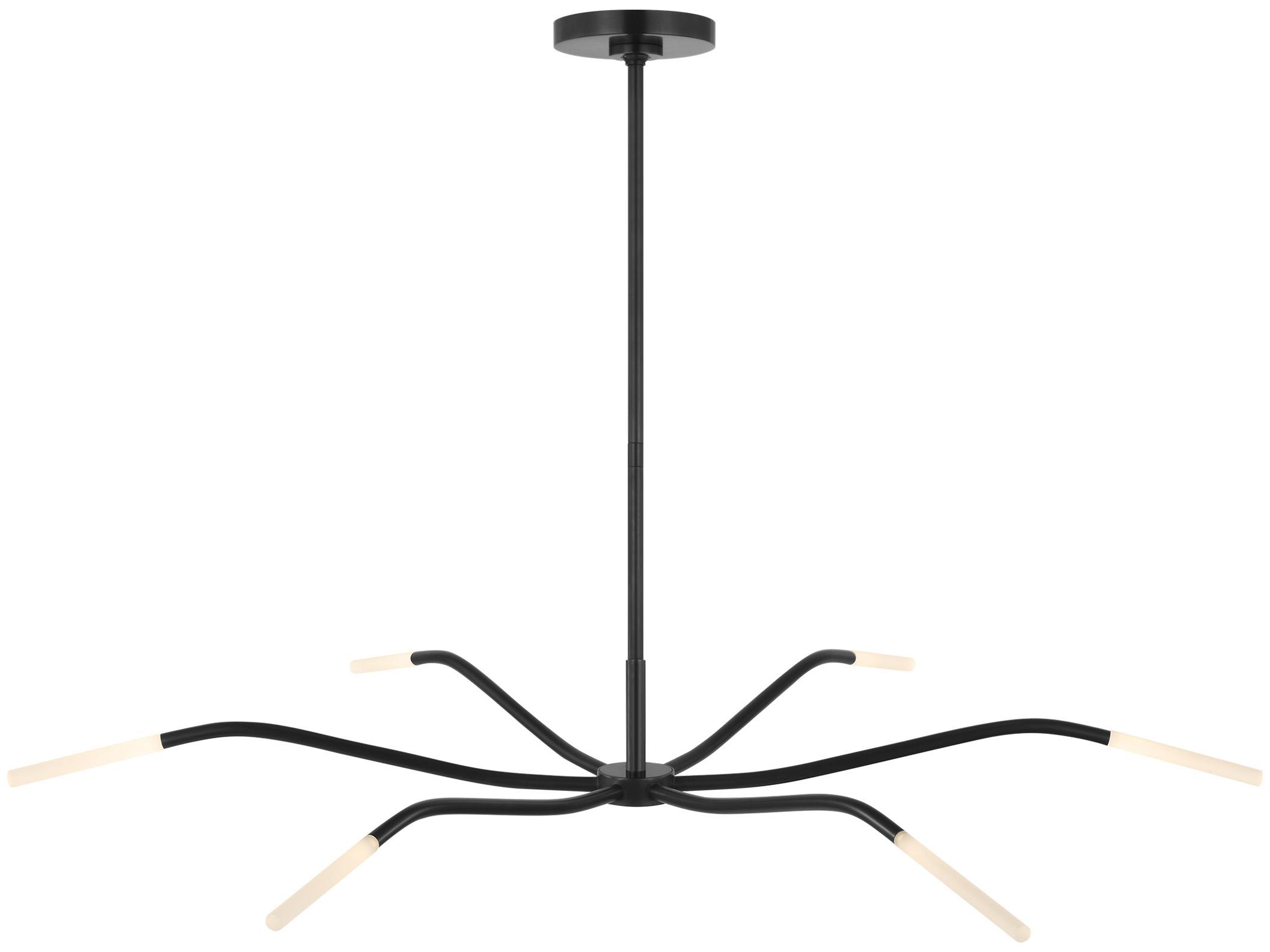 Visual Comfort Modern Lajos 6-Light Bronze Linear Chandelier