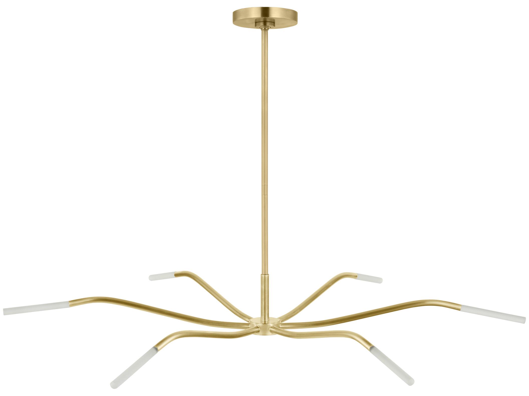 Visual Comfort Modern Lajos 6-Light Brass Linear Chandelier
