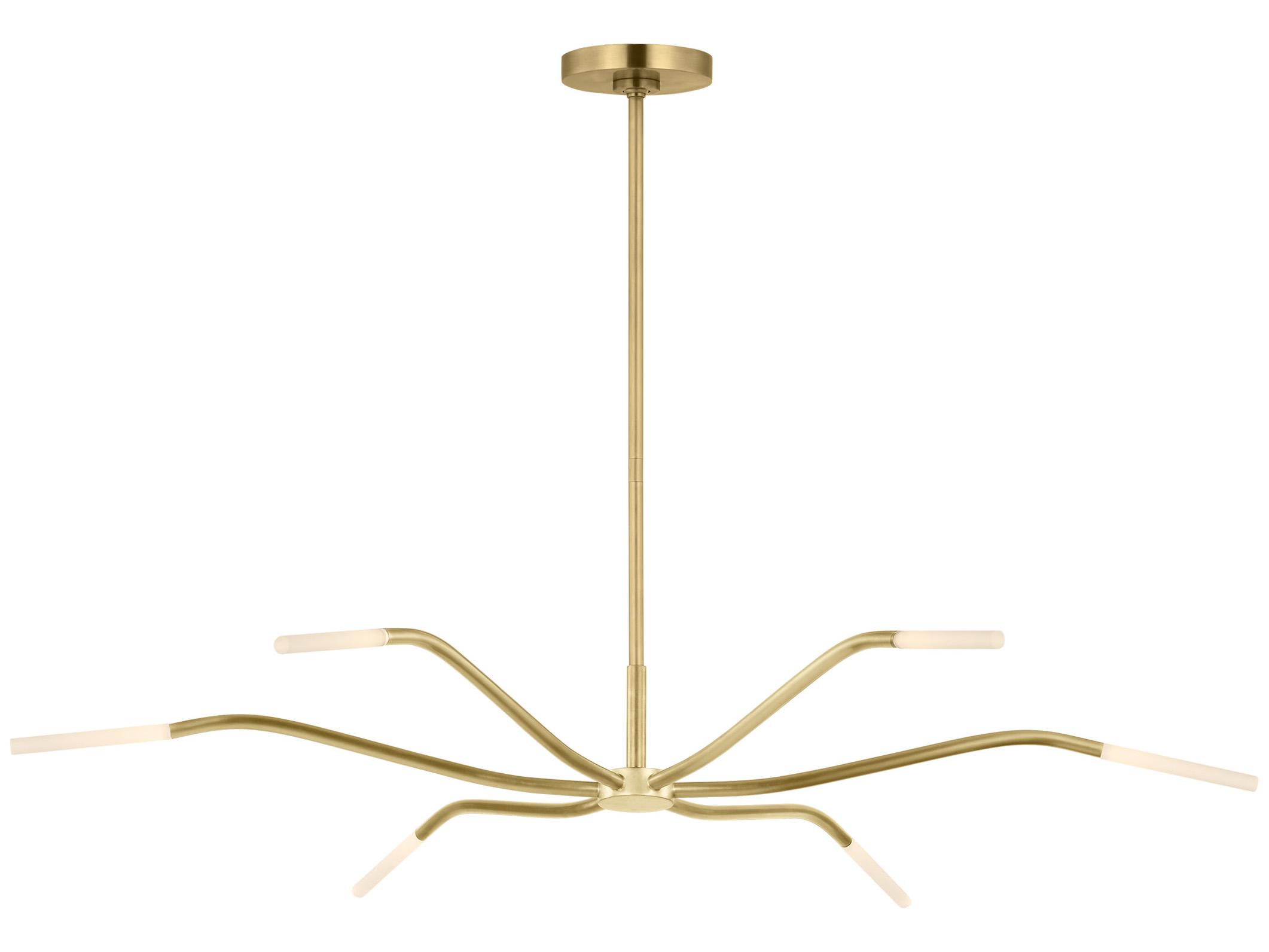 Visual Comfort Modern Lajos 6-Light Brass Linear Chandelier