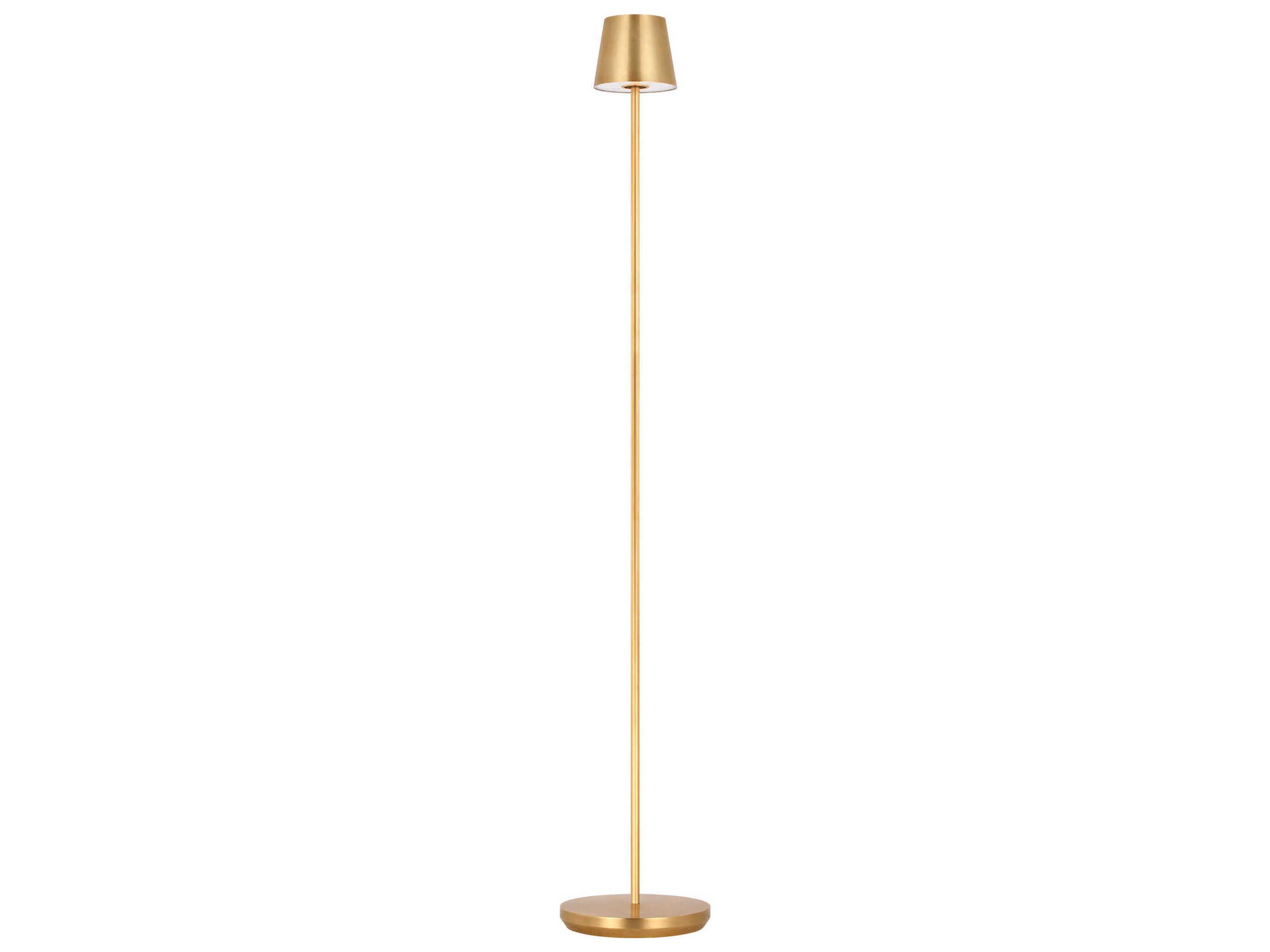 Visual Comfort Modern Nevis Hand Rubbed Antique Brass Floor Lamp