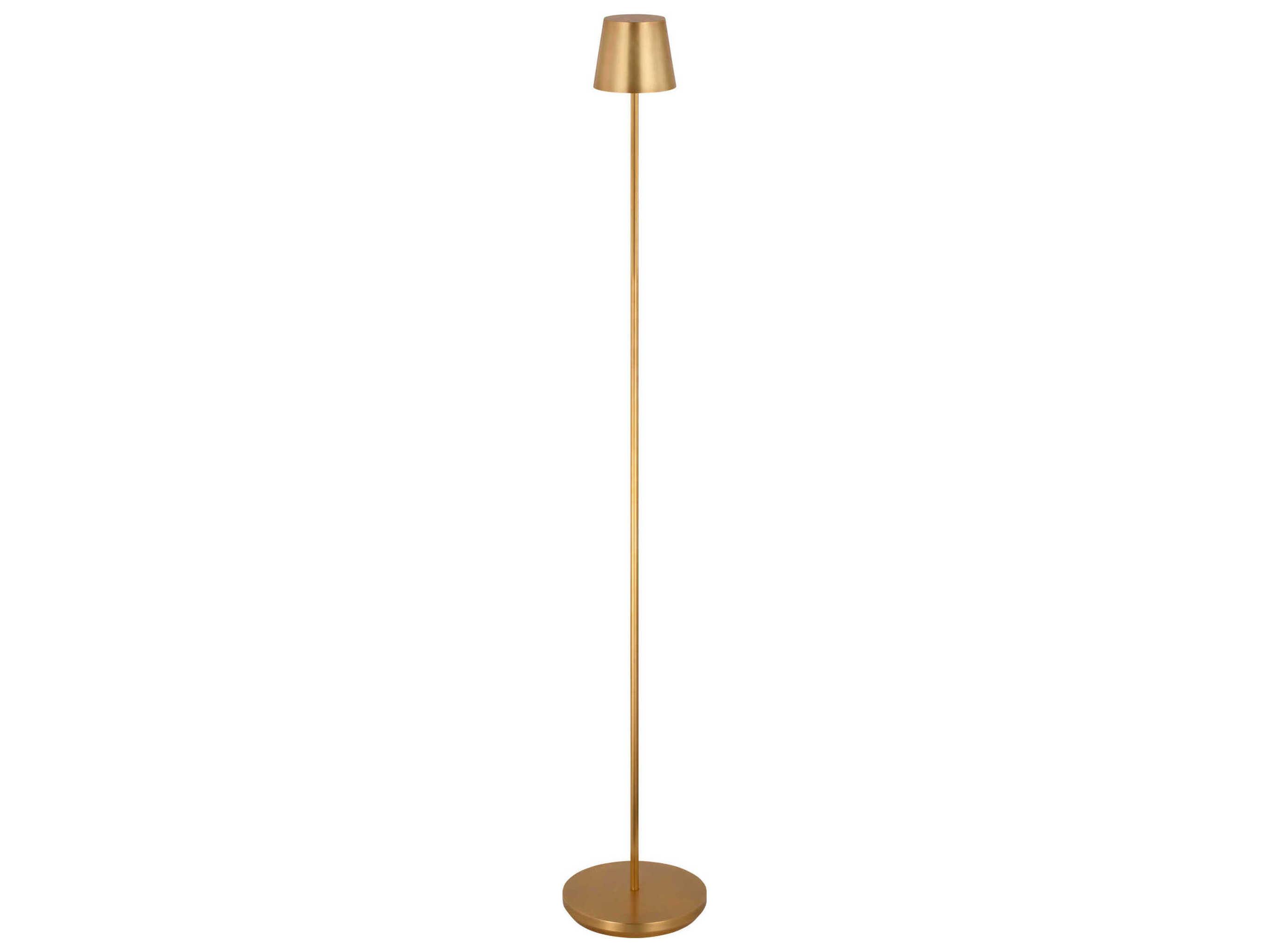 Visual Comfort Modern Nevis Hand Rubbed Antique Brass Floor Lamp