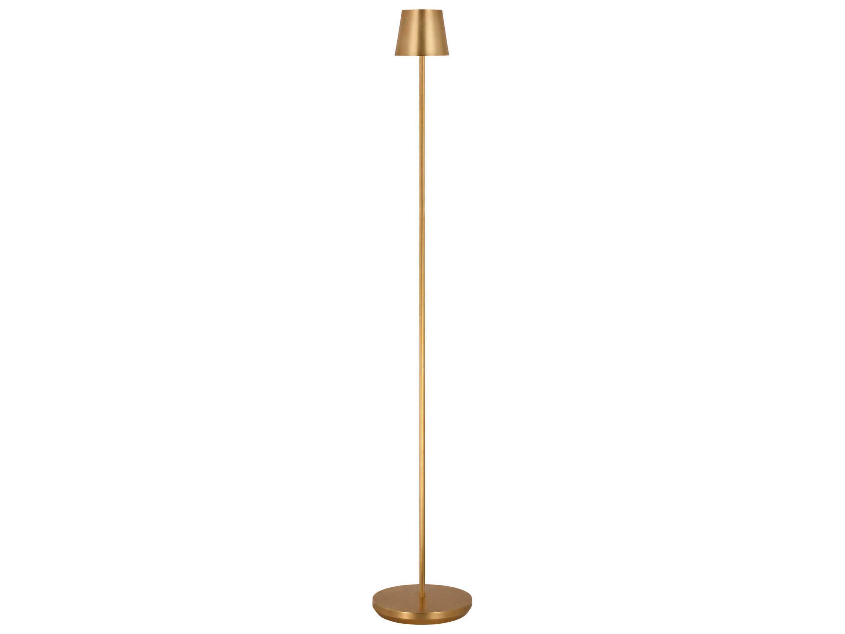 Visual Comfort Modern Nevis Hand Rubbed Antique Brass Floor Lamp