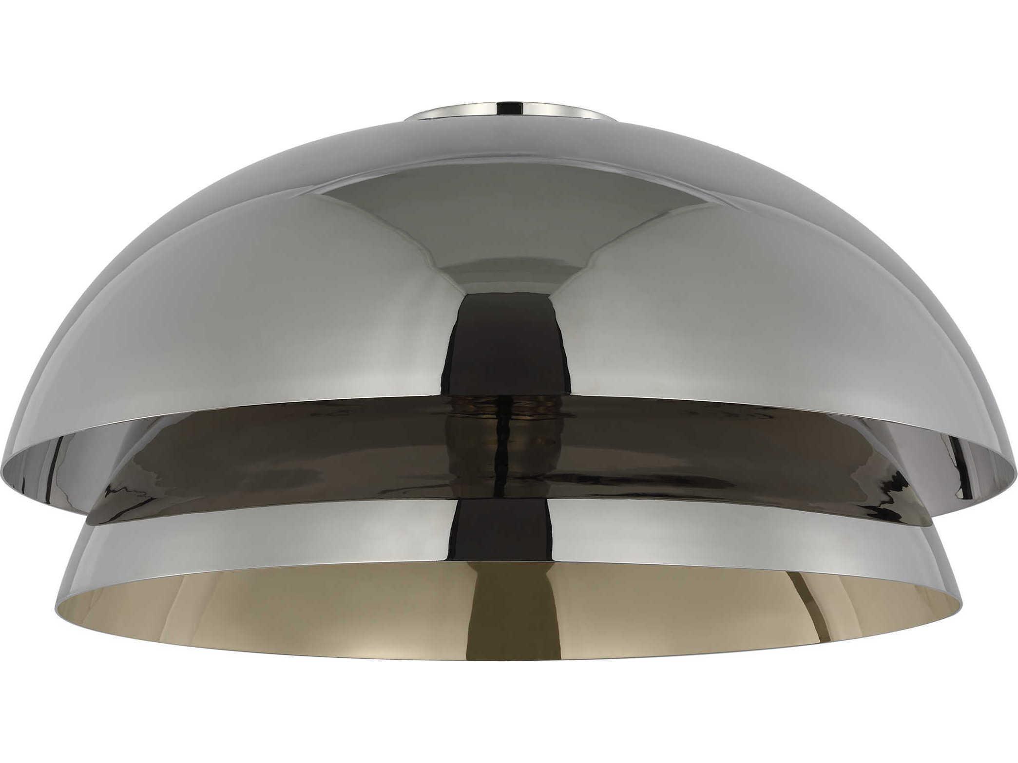 Visual Comfort Modern Shanti 1-Light Polished Nickel Dome Flush Mount