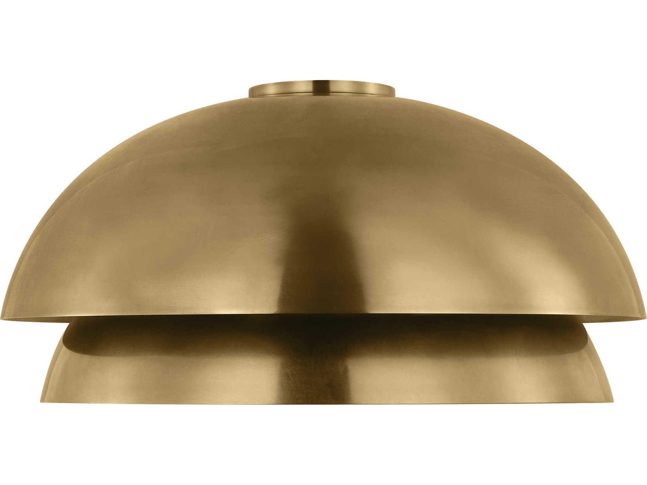 Visual Comfort Modern Shanti 1-Light Natural Brass Dome Flush Mount