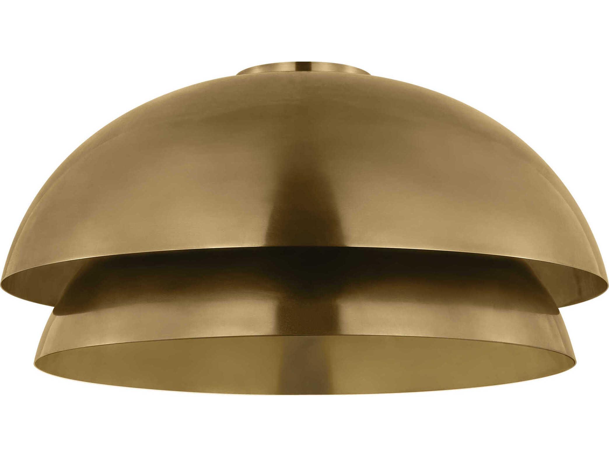 Visual Comfort Modern Shanti 1-Light Natural Brass Dome Flush Mount