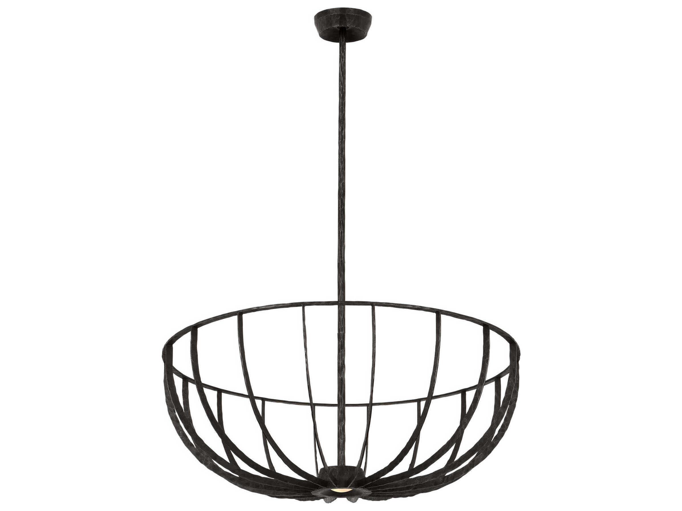 Visual Comfort Modern Sanchi 2-Light Aged Iron Gray Bowl Semi Flush Mount