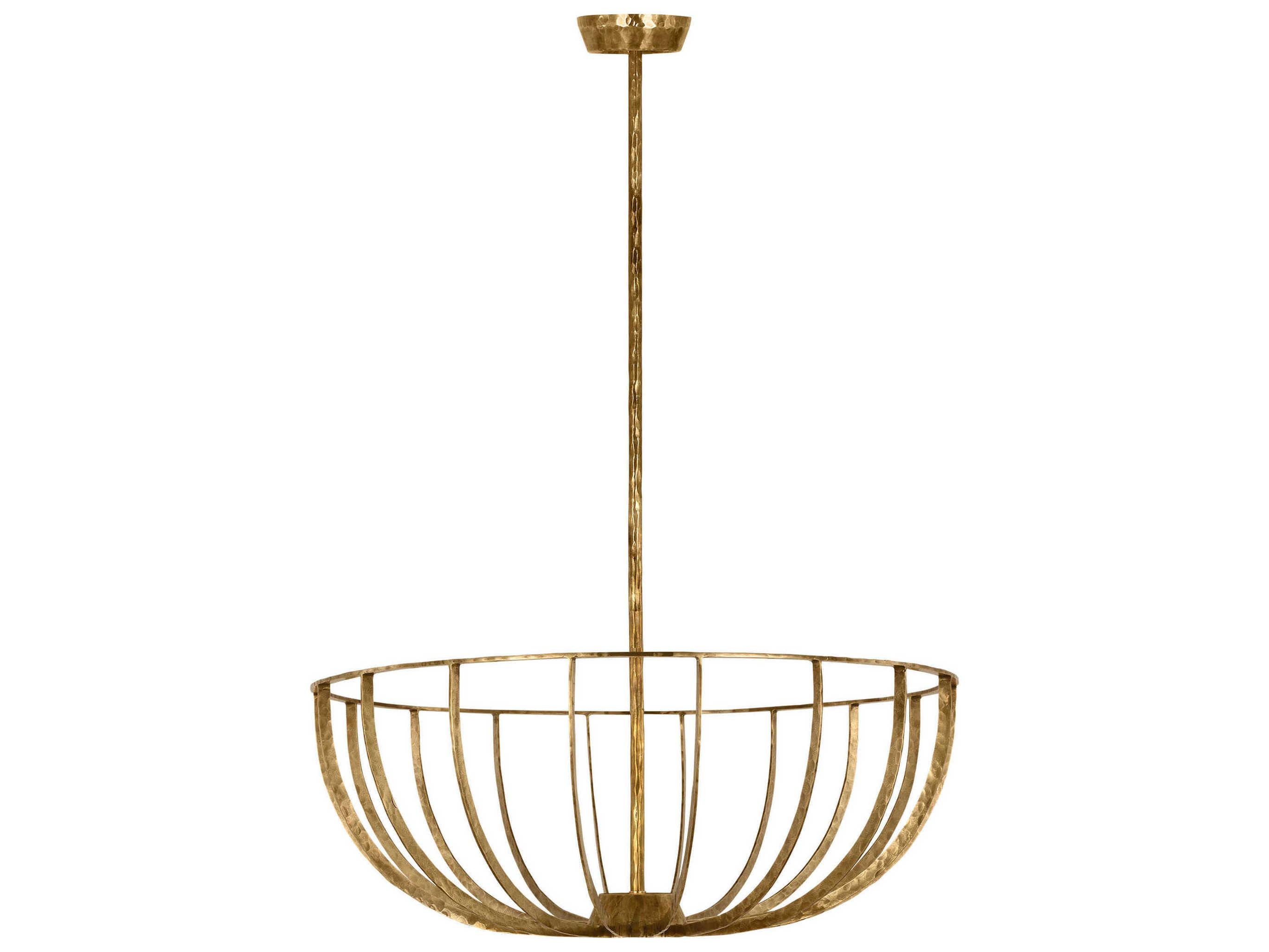 Visual Comfort Modern Sanchi 2-Light Polished Antique Brass Bowl Semi Flush Mount