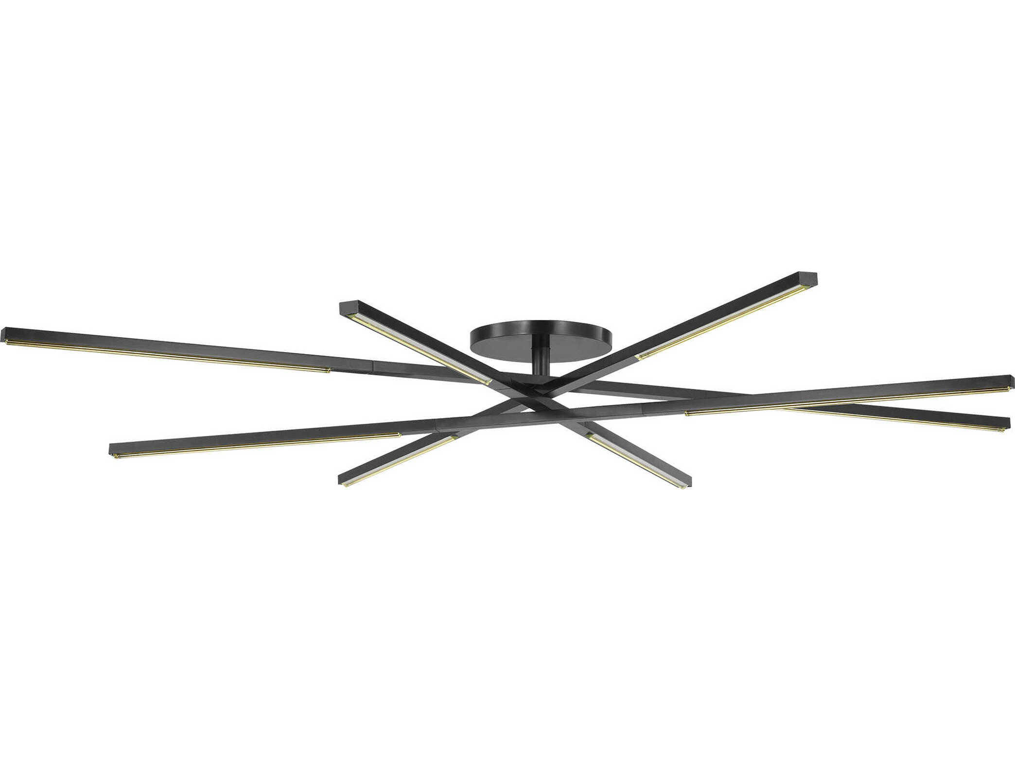 Visual Comfort Modern Cityscape 8-Light Bronze Geometric Linear Flush Mount