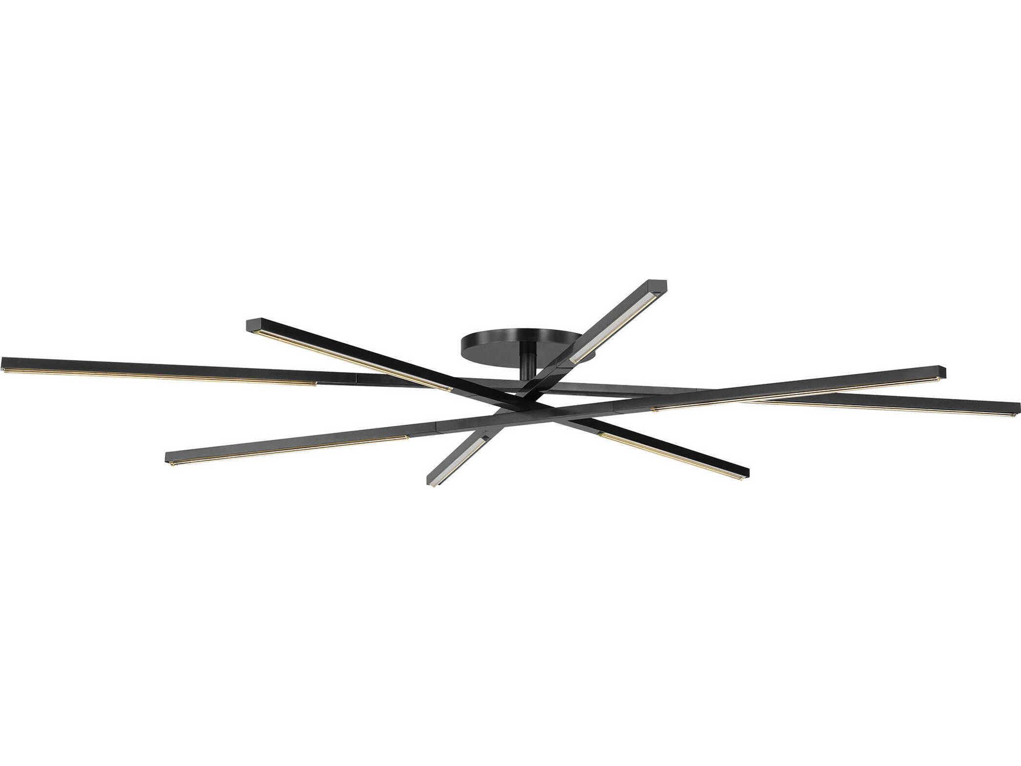 Visual Comfort Modern Cityscape 8-Light Bronze Geometric Linear Flush Mount