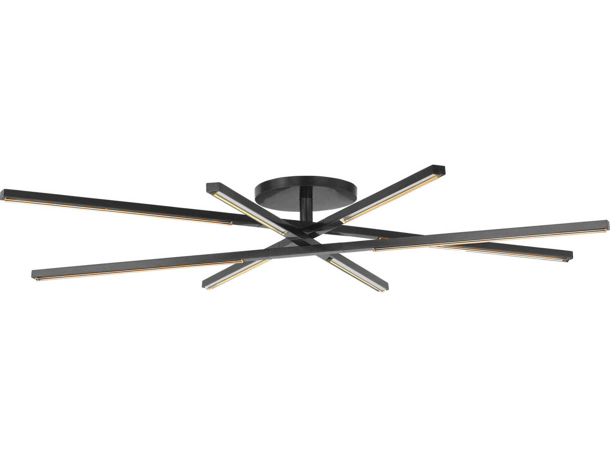 Visual Comfort Modern Cityscape 8-Light Bronze Geometric Linear Flush Mount