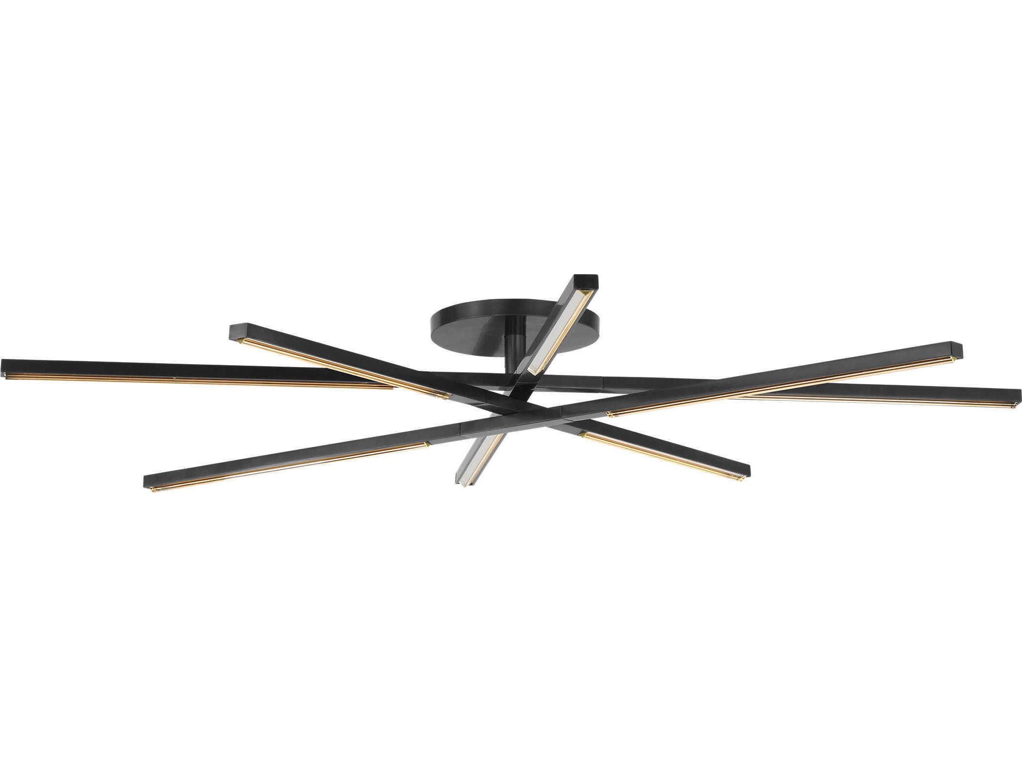 Visual Comfort Modern Cityscape 8-Light Bronze Geometric Linear Flush Mount