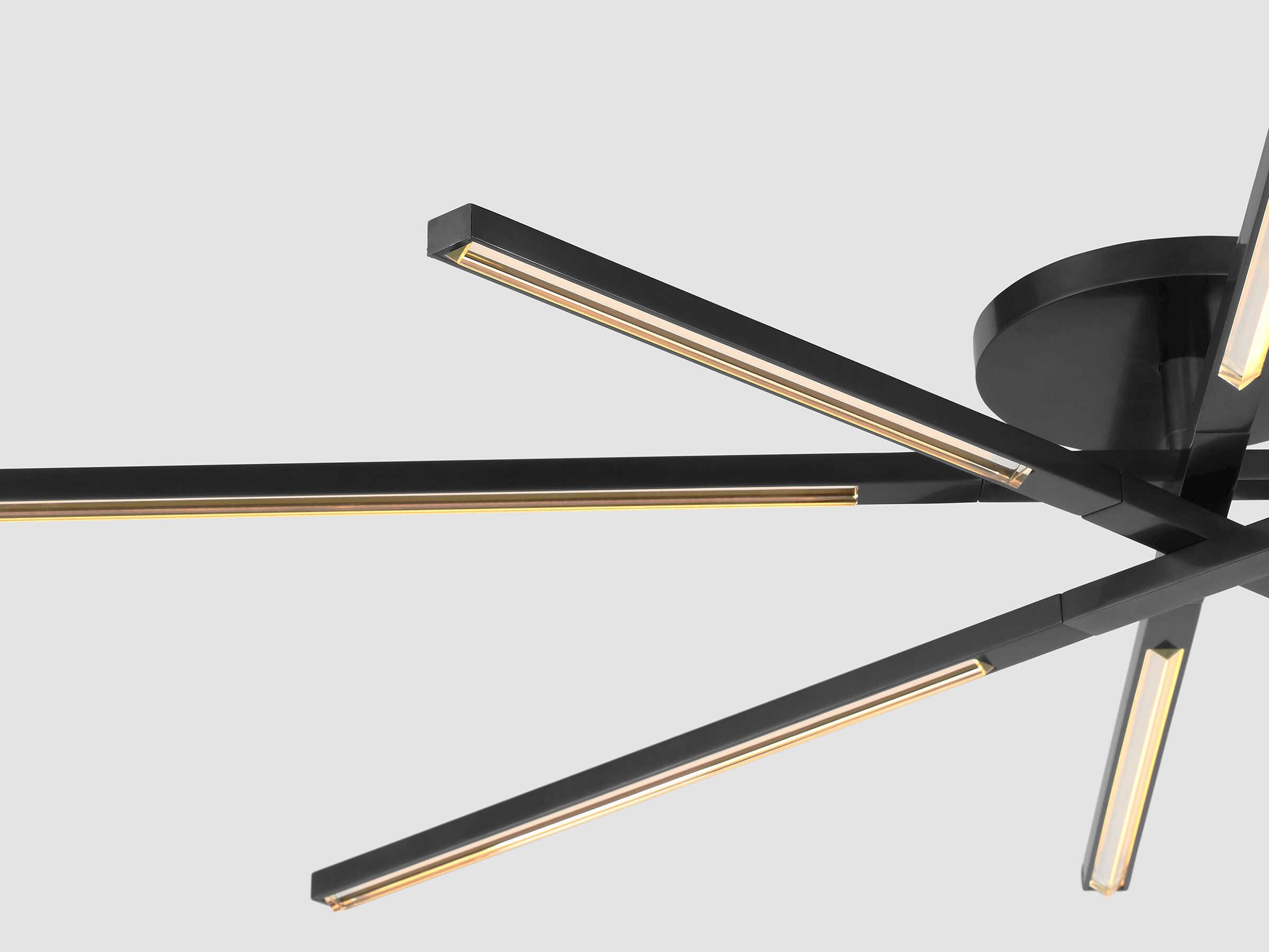 Visual Comfort Modern Cityscape 8-Light Bronze Geometric Linear Flush Mount