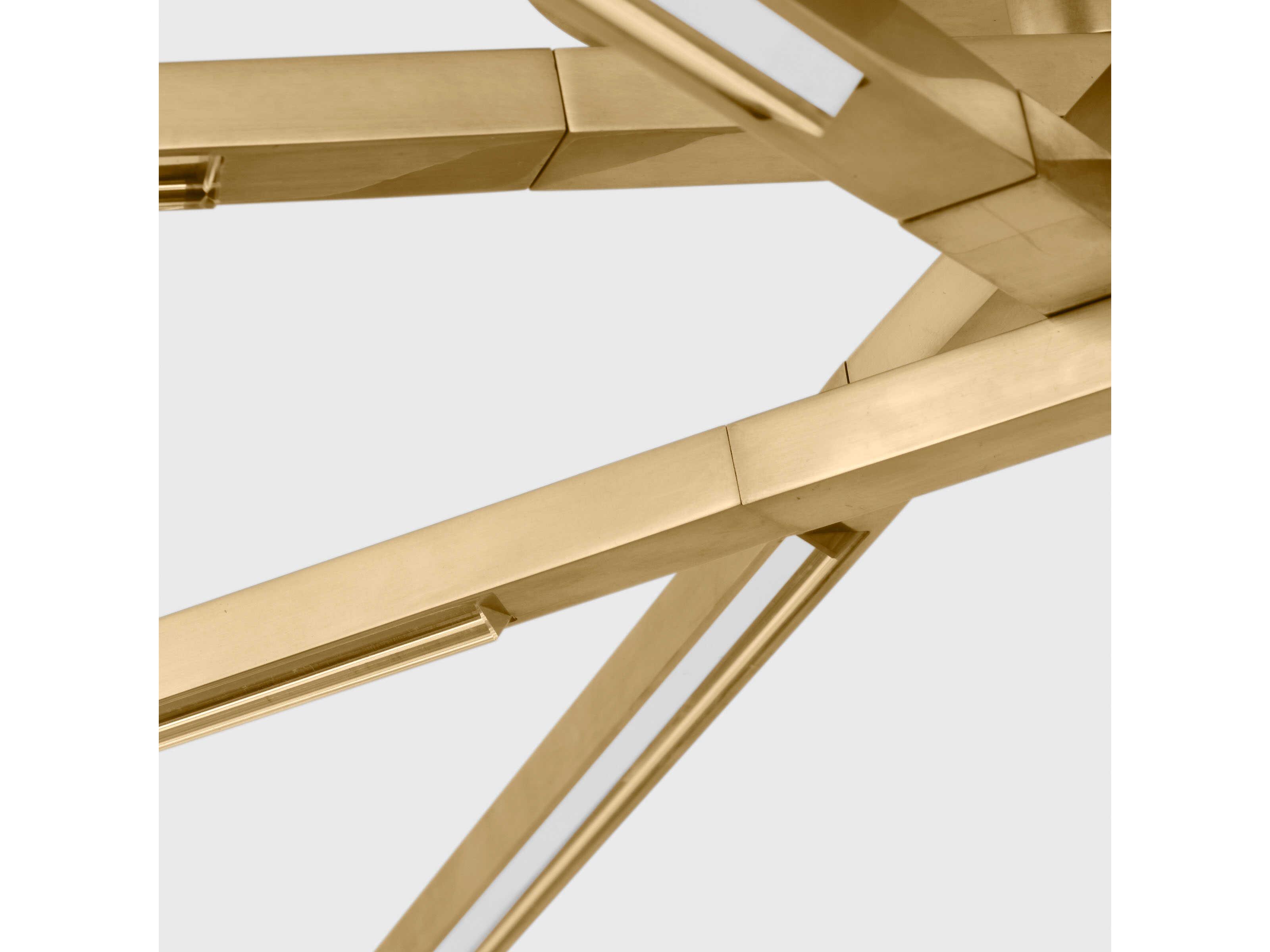 Visual Comfort Modern Cityscape 8-Light Hand Rubbed Antique Brass Geometric Linear Flush Mount