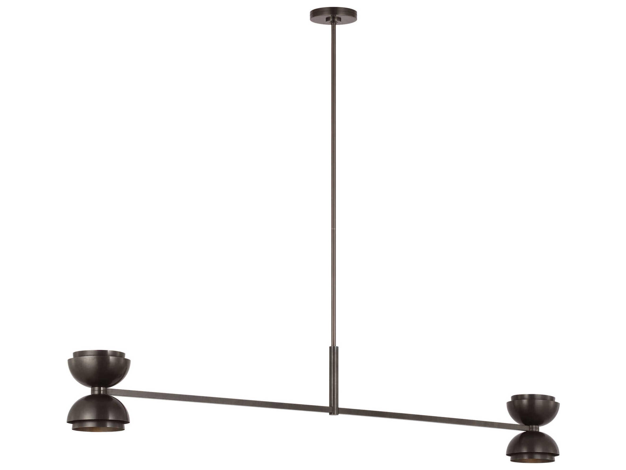 Visual Comfort Modern Shanti 2-Light Dark Bronze Dome Linear Island Pendant