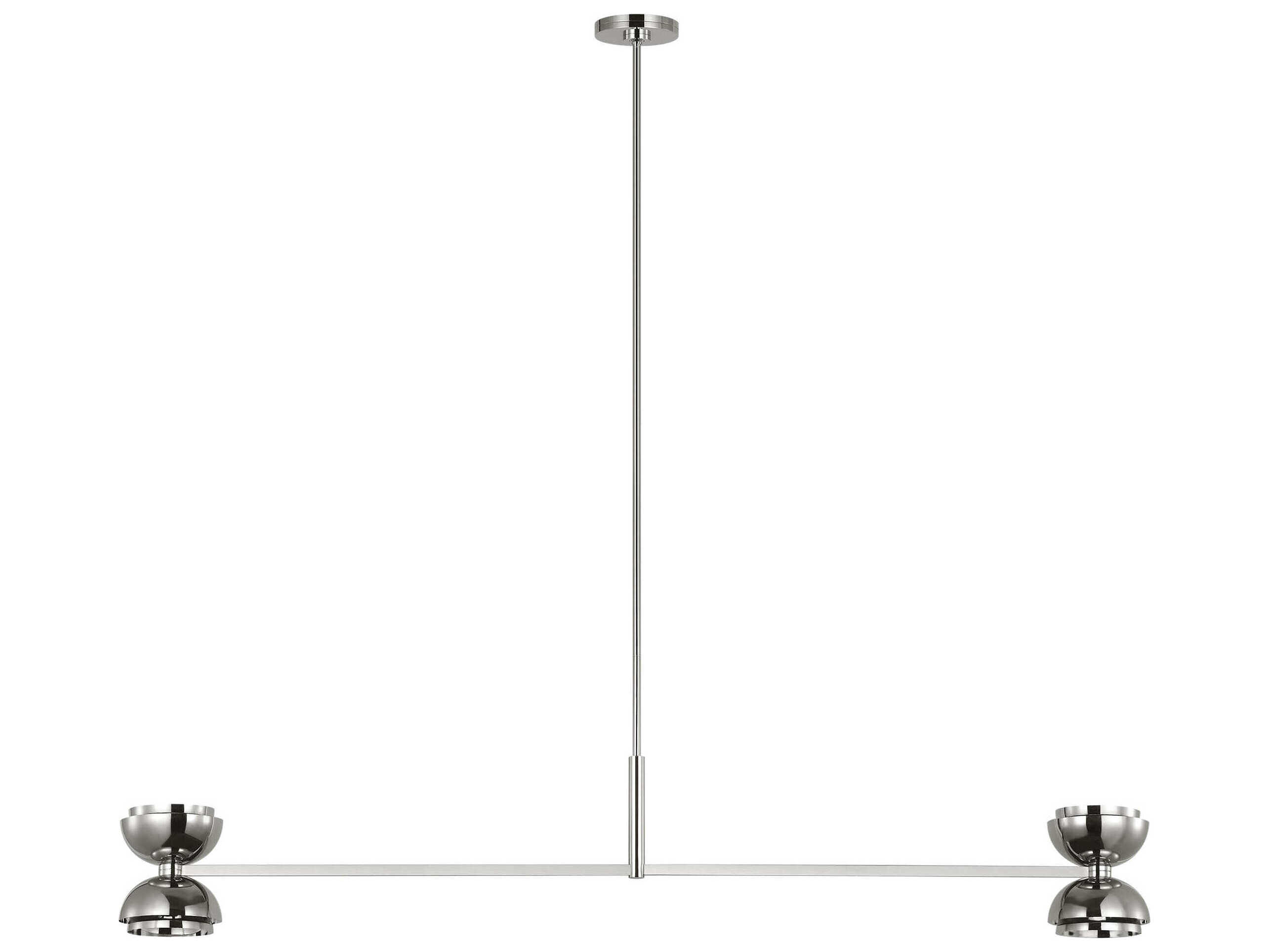 Visual Comfort Modern Shanti 2-Light Polished Nickel Dome Linear Island Pendant