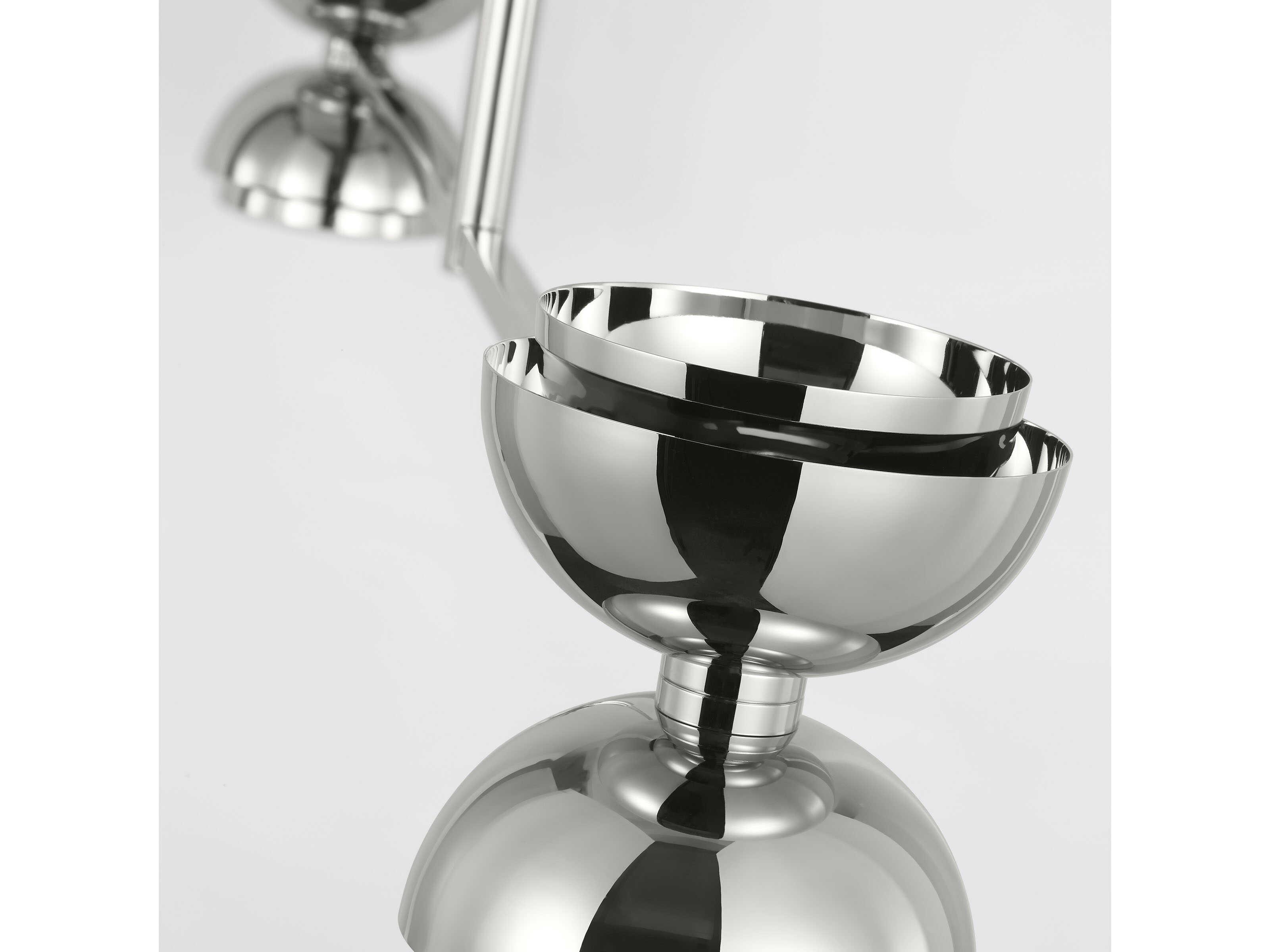 Visual Comfort Modern Shanti 2-Light Polished Nickel Dome Linear Island Pendant