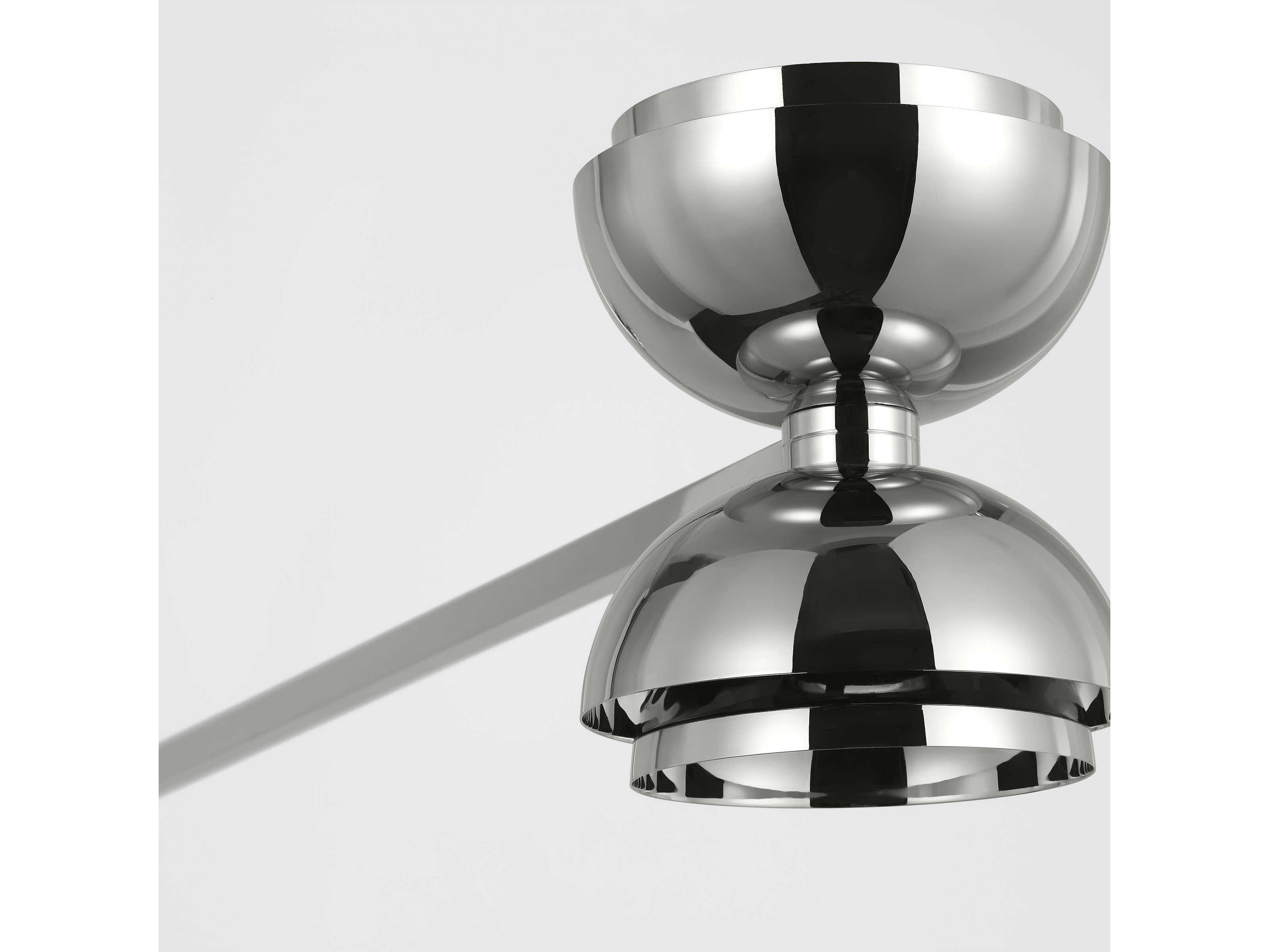 Visual Comfort Modern Shanti 2-Light Polished Nickel Dome Linear Island Pendant