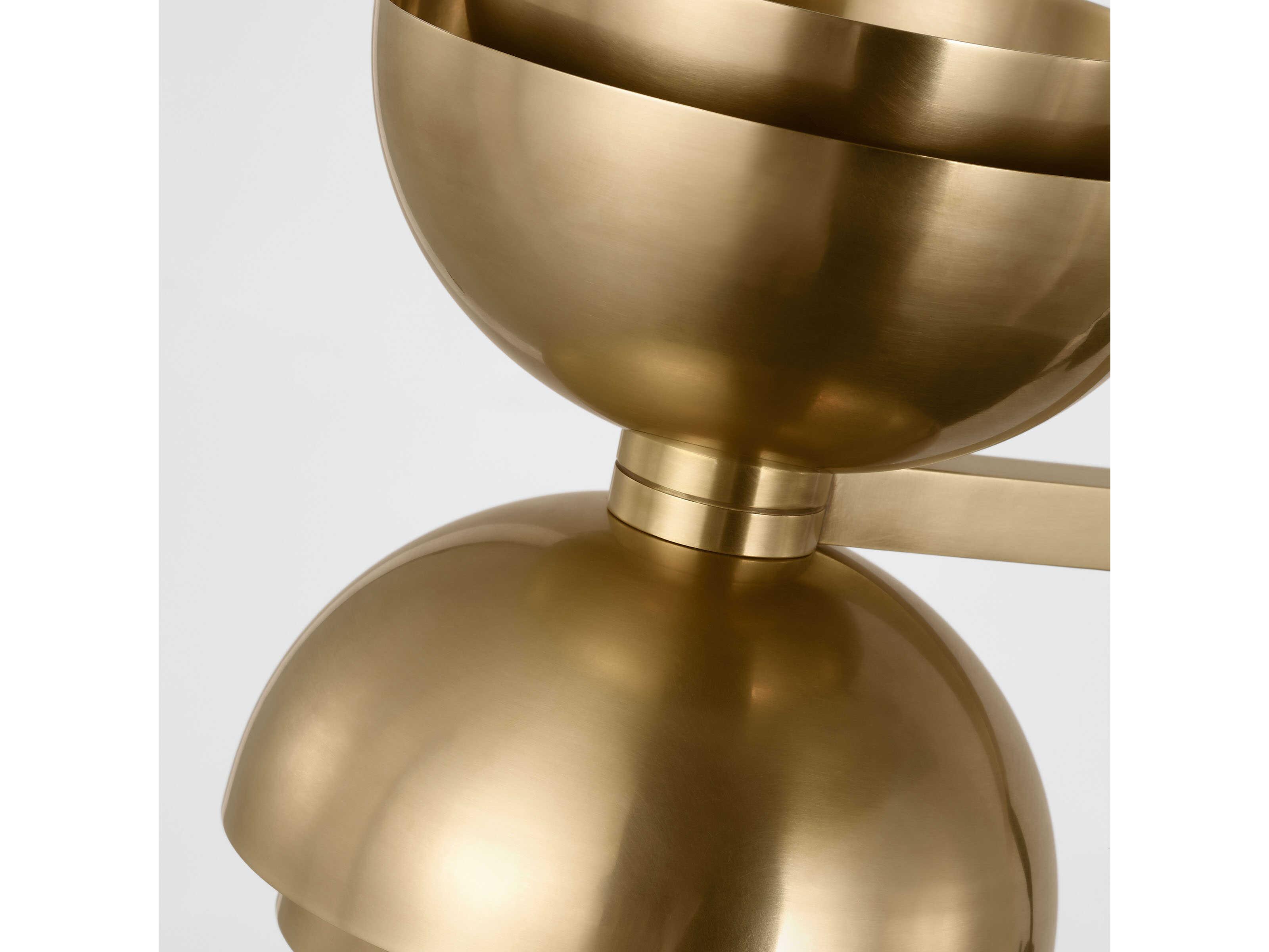 Visual Comfort Modern Shanti 2-Light Natural Brass Dome Linear Island Pendant