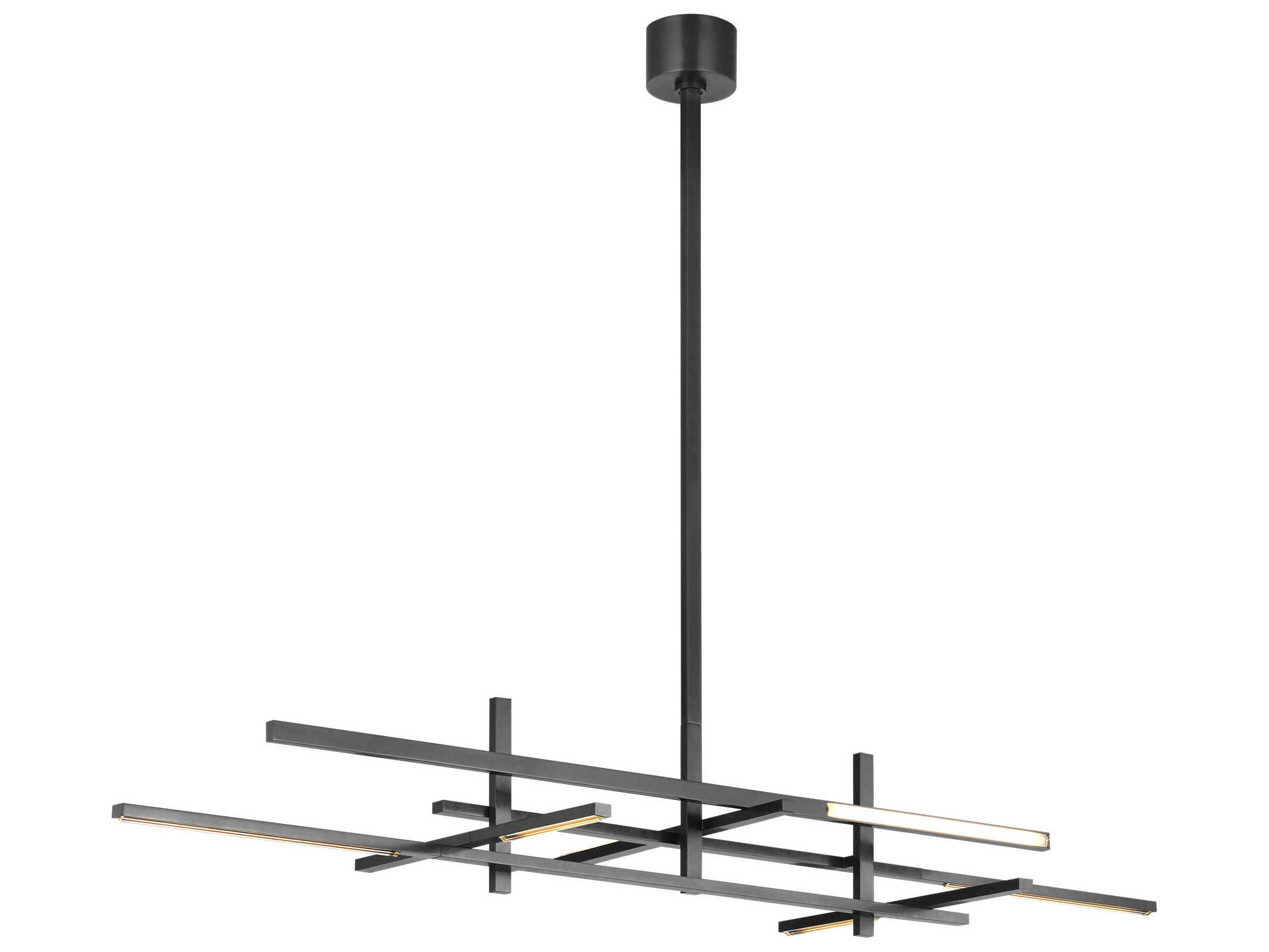 Visual Comfort Modern Cityscape 6-Light Bronze Geometric Linear Island Pendant