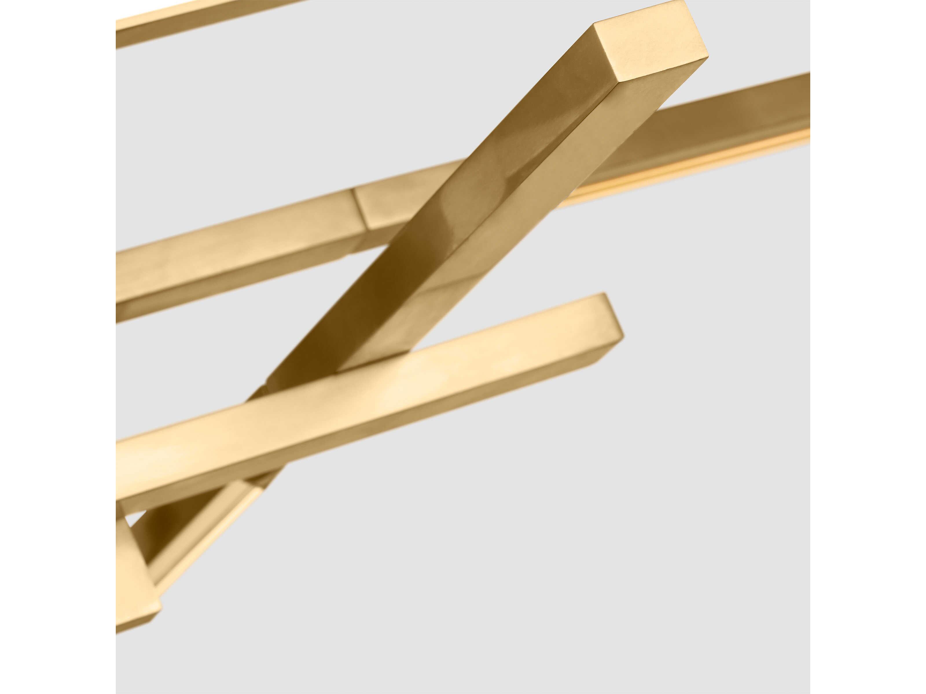 Visual Comfort Modern Cityscape 6-Light Hand Rubbed Antique Brass Geometric Linear Island Pendant