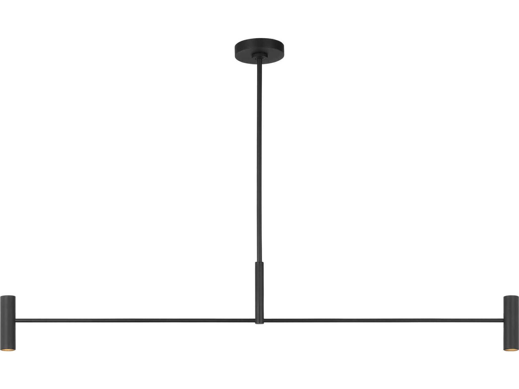 Visual Comfort Modern Ponte 4-Light Nightshade Black Linear Island Pendant