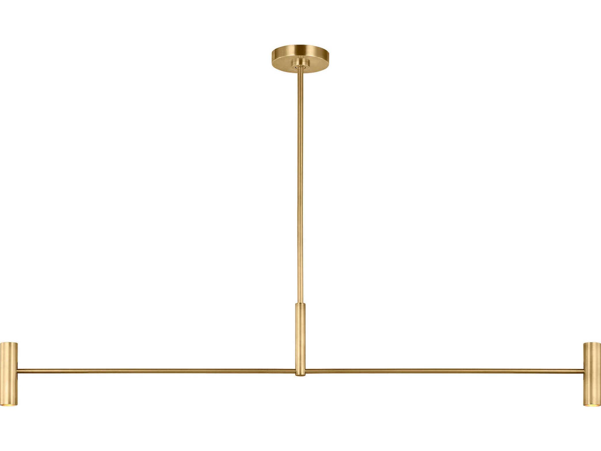 Visual Comfort Modern Ponte 4-Light Hand Rubbed Antique Brass Linear Island Pendant