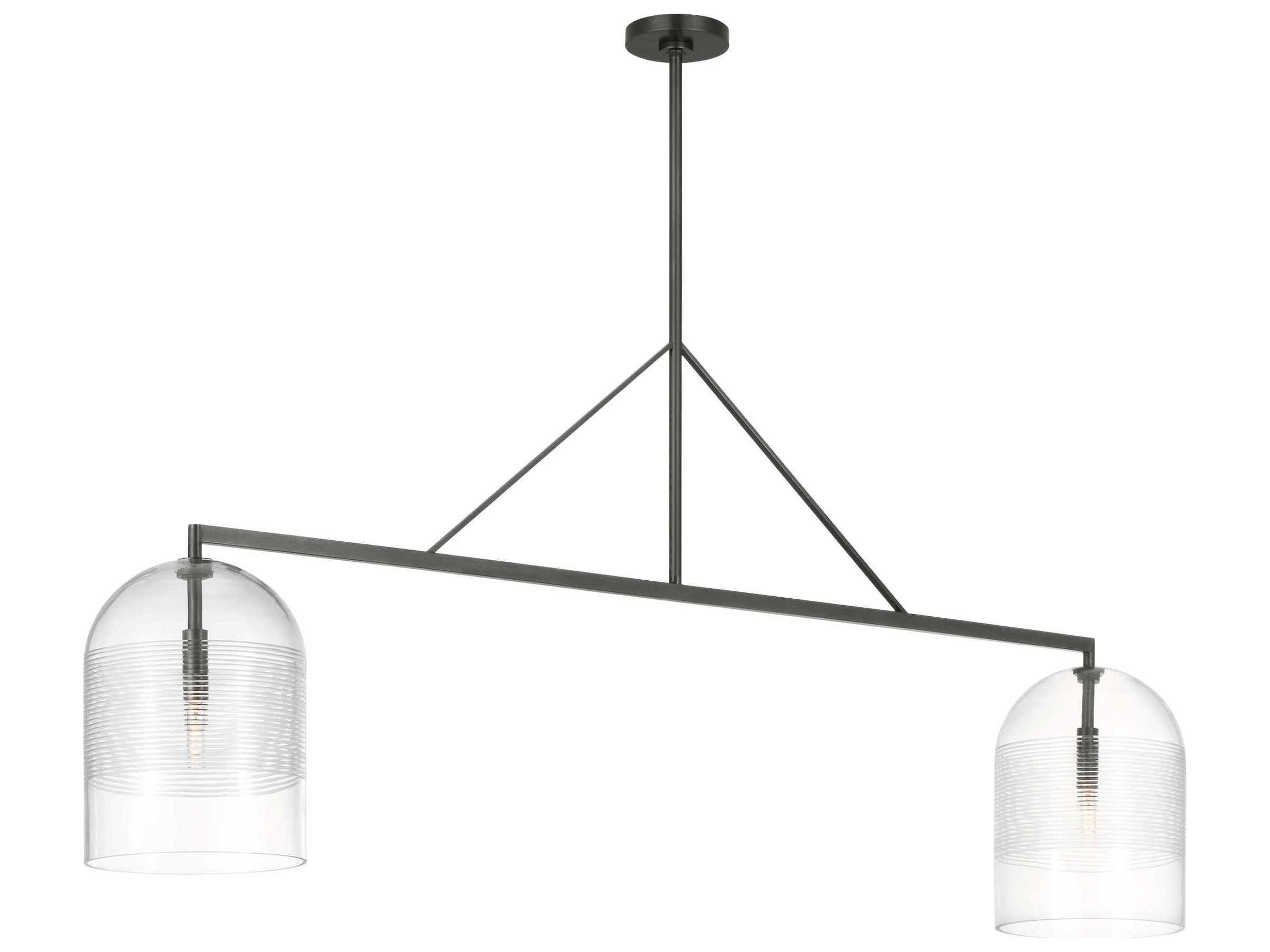 Visual Comfort Modern Leano 2-Light Bronze Island Pendant