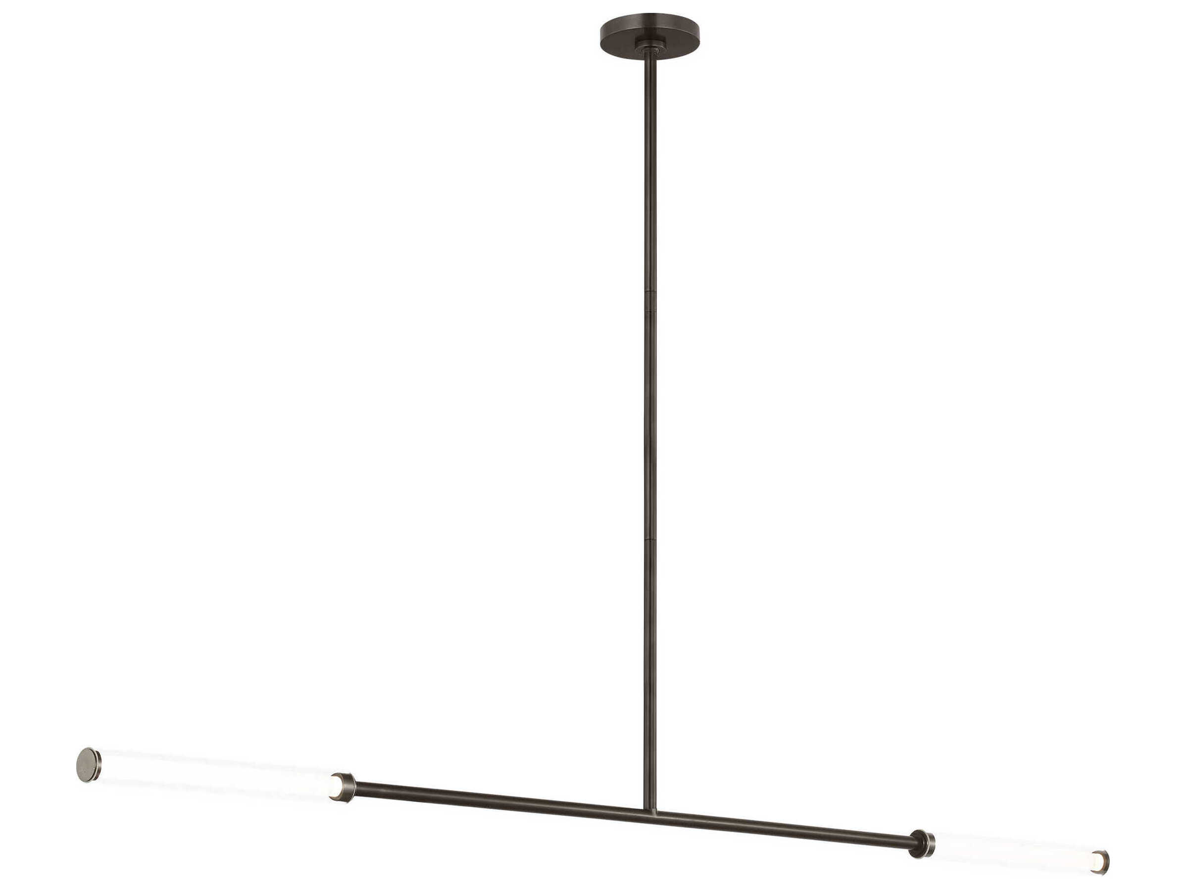 Visual Comfort Modern Poza 2-Light Bronze Linear Island Pendant