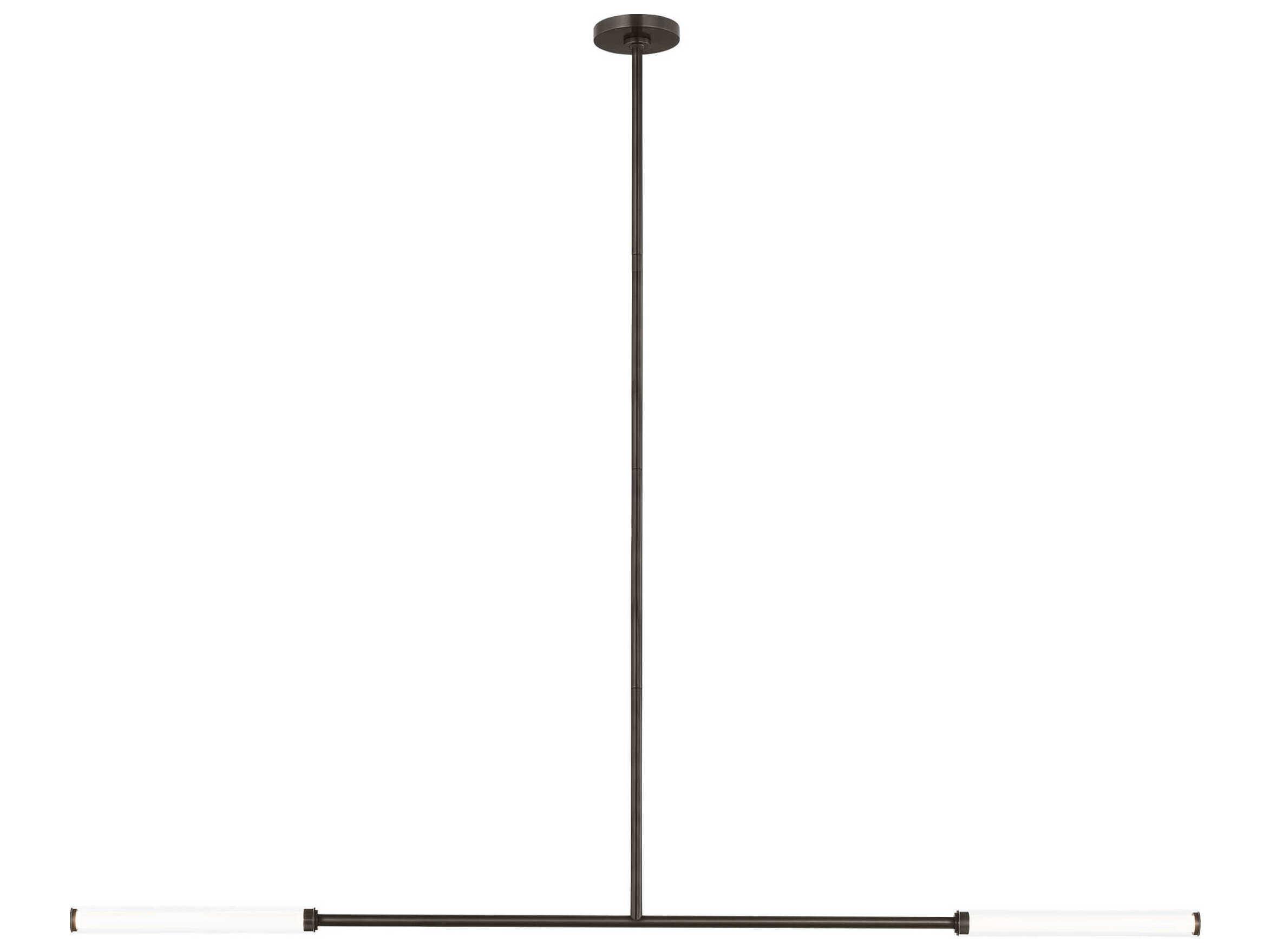 Visual Comfort Modern Poza 2-Light Bronze Linear Island Pendant