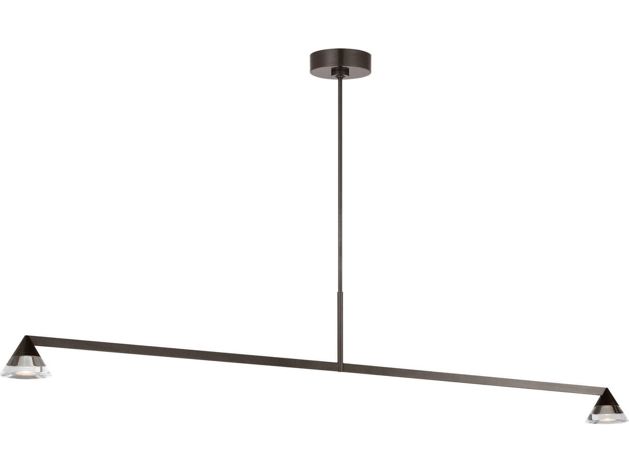Visual Comfort Modern Midrand 2-Light Bronze Linear Island Pendant