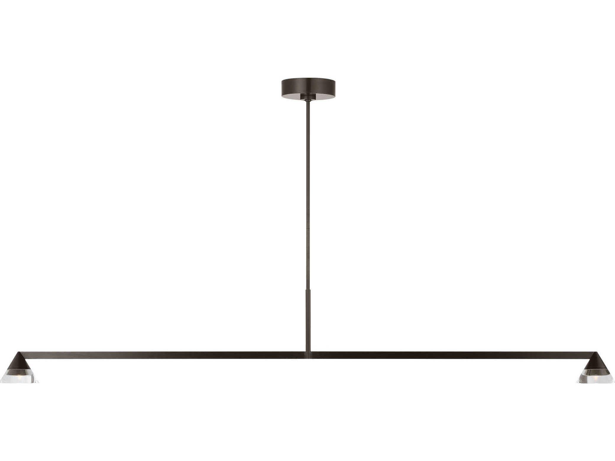 Visual Comfort Modern Midrand 2-Light Bronze Linear Island Pendant