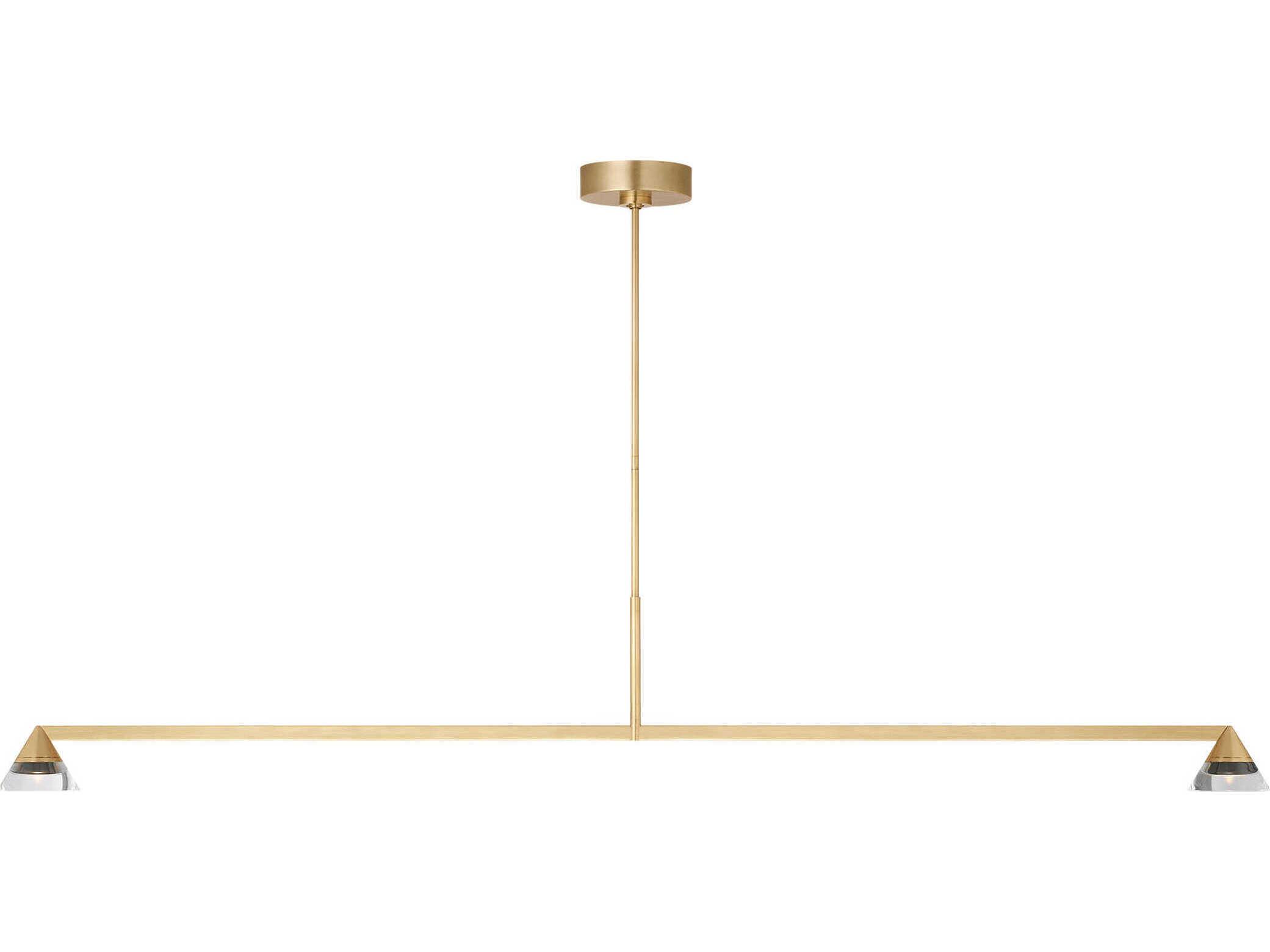 Visual Comfort Modern Midrand 2-Light Brass Linear Island Pendant
