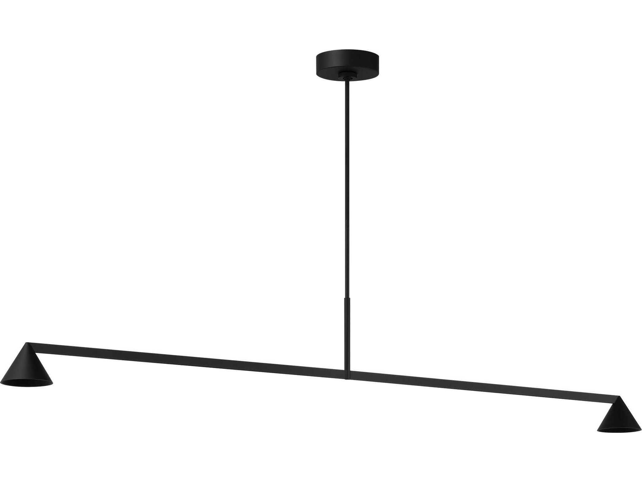Visual Comfort Modern Midrand 2-Light Nightshade Black Linear Island Pendant