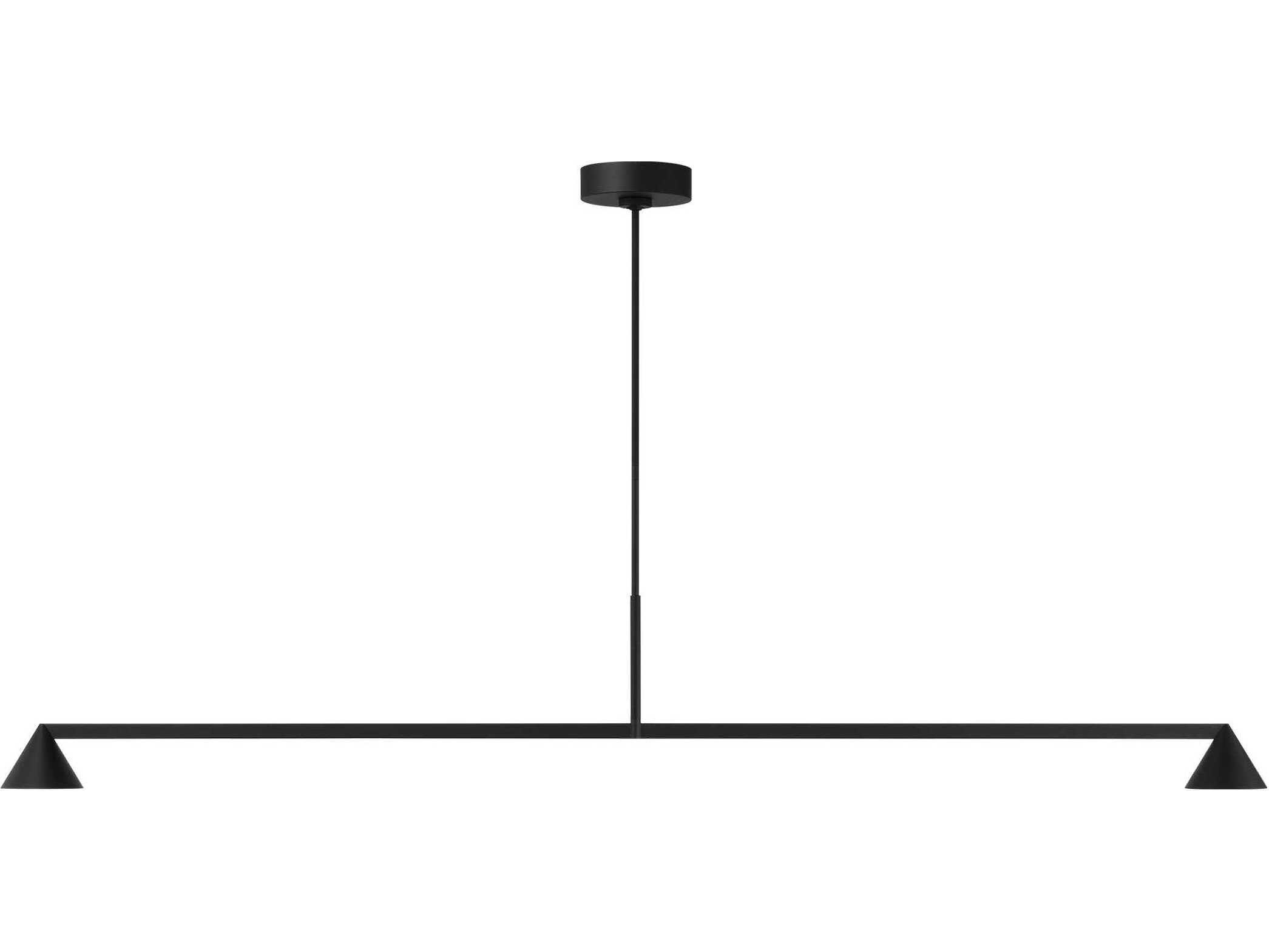 Visual Comfort Modern Midrand 2-Light Nightshade Black Linear Island Pendant