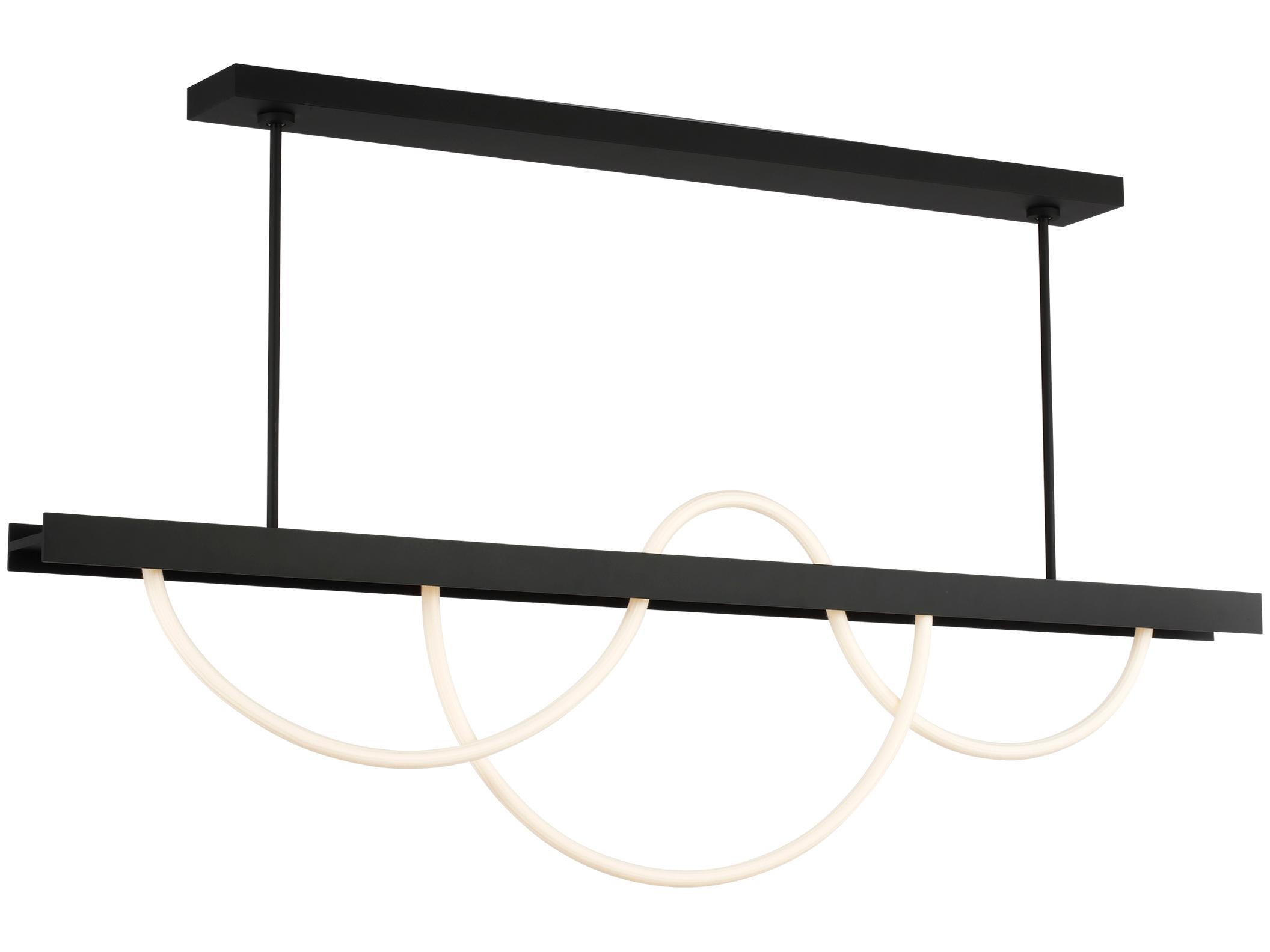 Visual Comfort Modern Uneri 2-Light Nightshade Black Linear Island Pendant