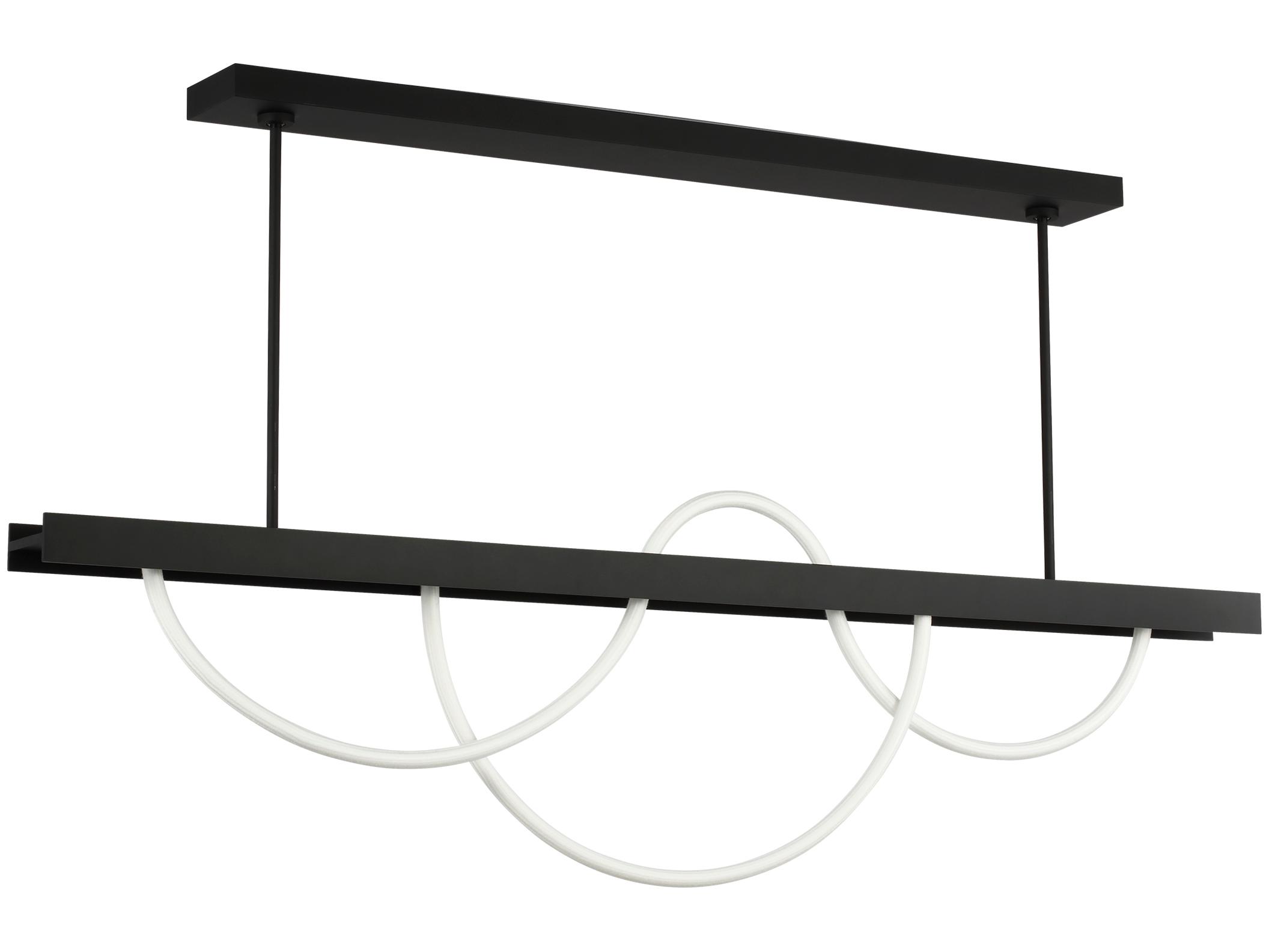 Visual Comfort Modern Uneri 2-Light Nightshade Black Linear Island Pendant