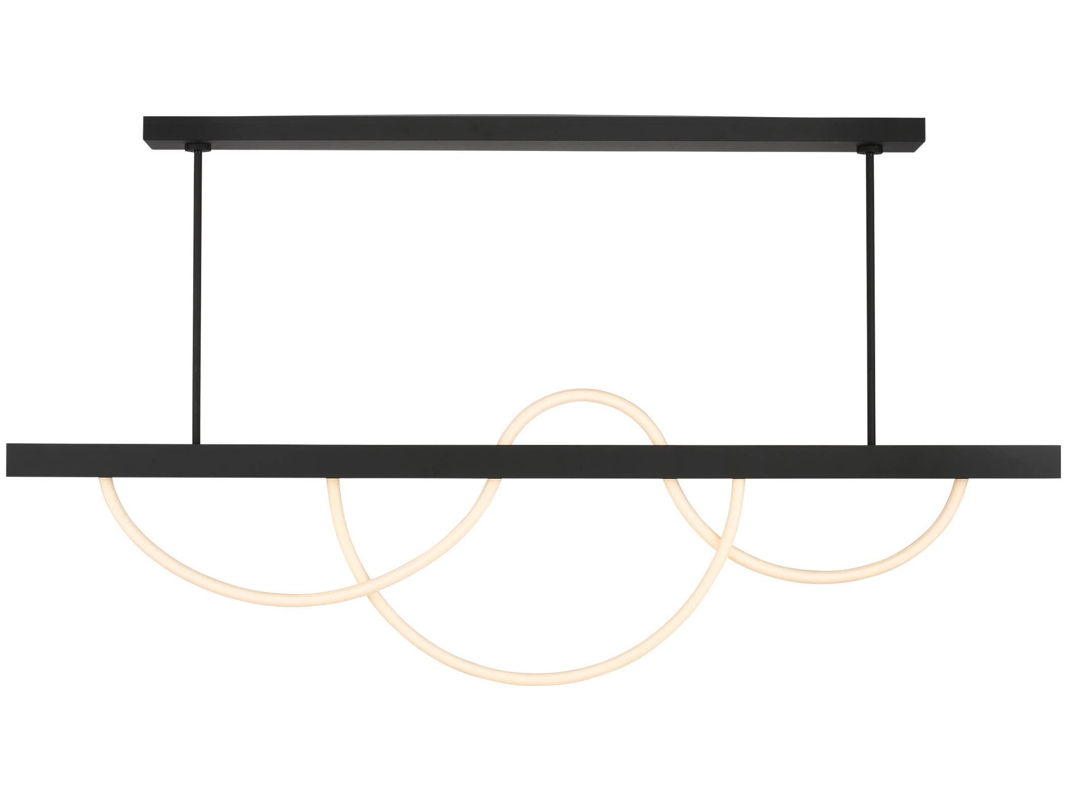 Visual Comfort Modern Uneri 2-Light Nightshade Black Linear Island Pendant