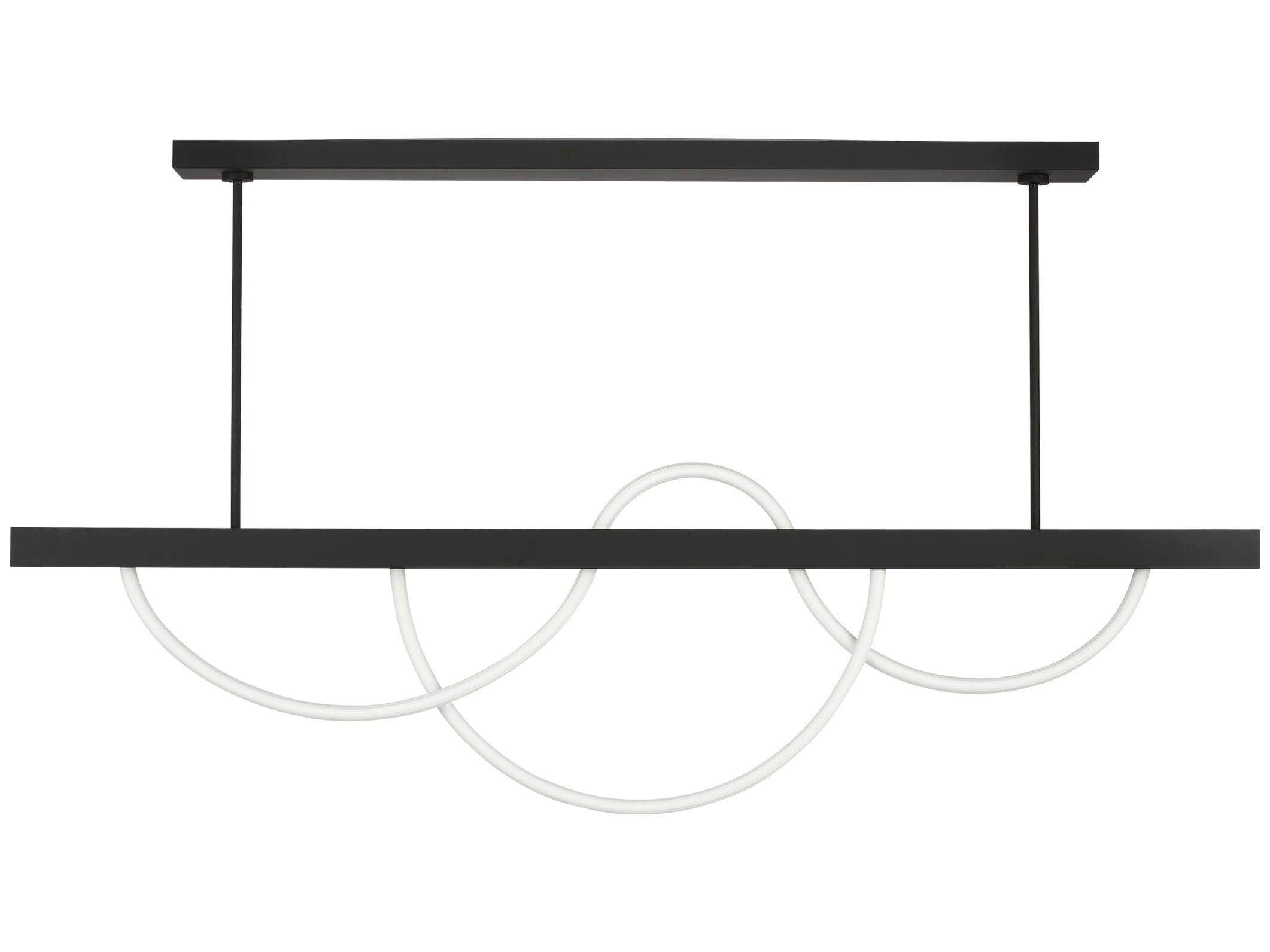 Visual Comfort Modern Uneri 2-Light Nightshade Black Linear Island Pendant