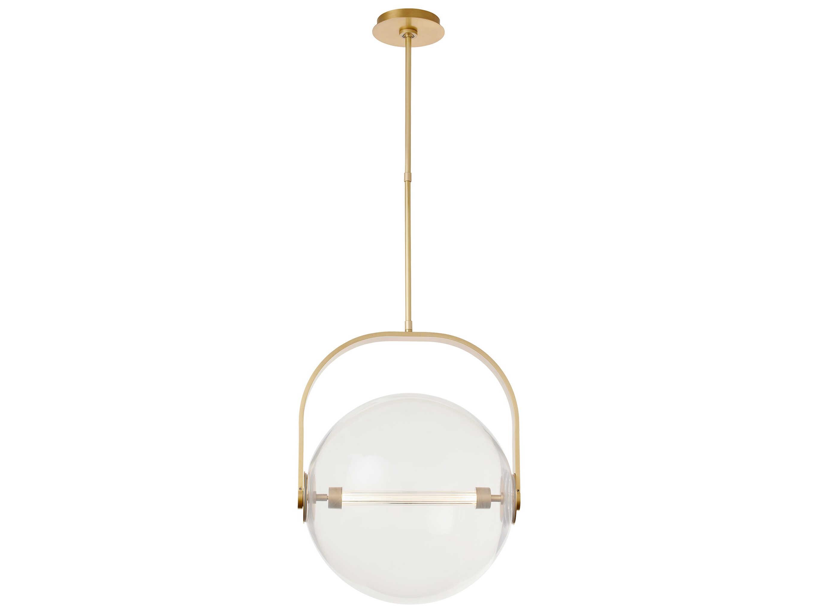Visual Comfort Modern Fues 1-Light Natural Brass Globe Pendant
