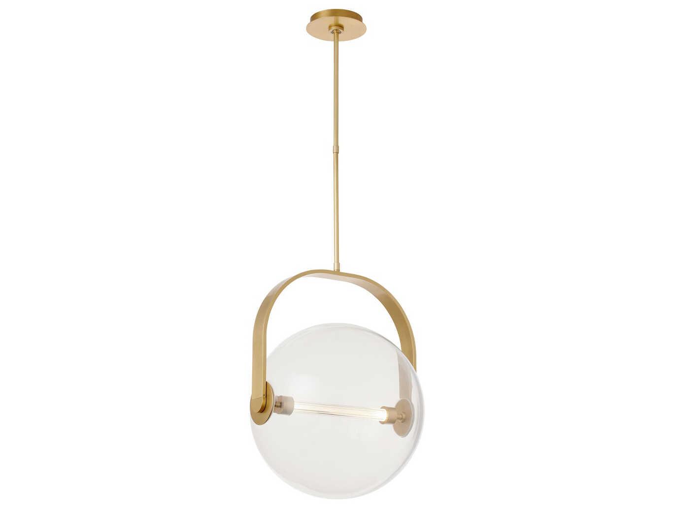 Visual Comfort Modern Fues 1-Light Natural Brass Globe Pendant