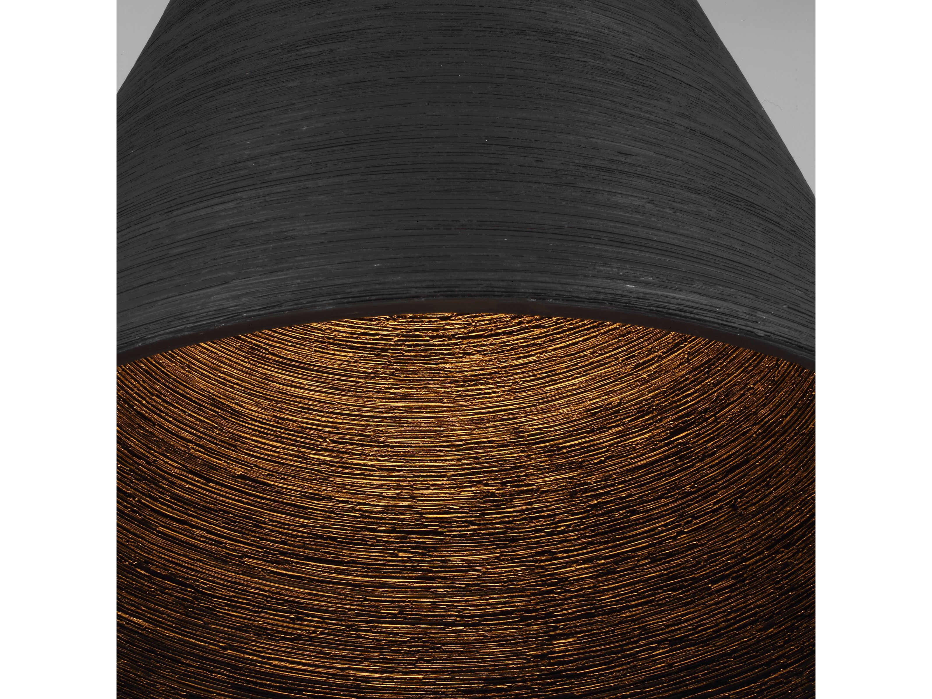 Visual Comfort Modern Karam 1-Light Black Natural Brass Empire Pendant